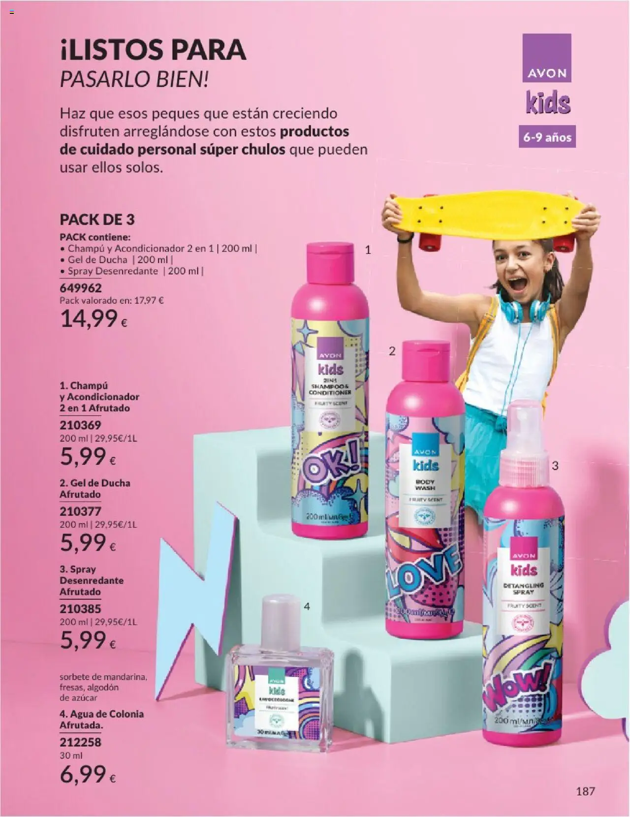 Catálogo AVON campaña 6 │ válido desde el 01.06.2025 | Página: 187 | Productos: Agua de colonia, Acondicionador, Gel de ducha, Body