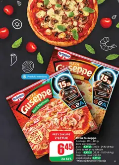 Pogląd oferty "Pizza Guseppe, 3 rodzaje, 335 - 425 g" - ważna od 27.12.2025 | Strona: 31 | Produkty: Pizza