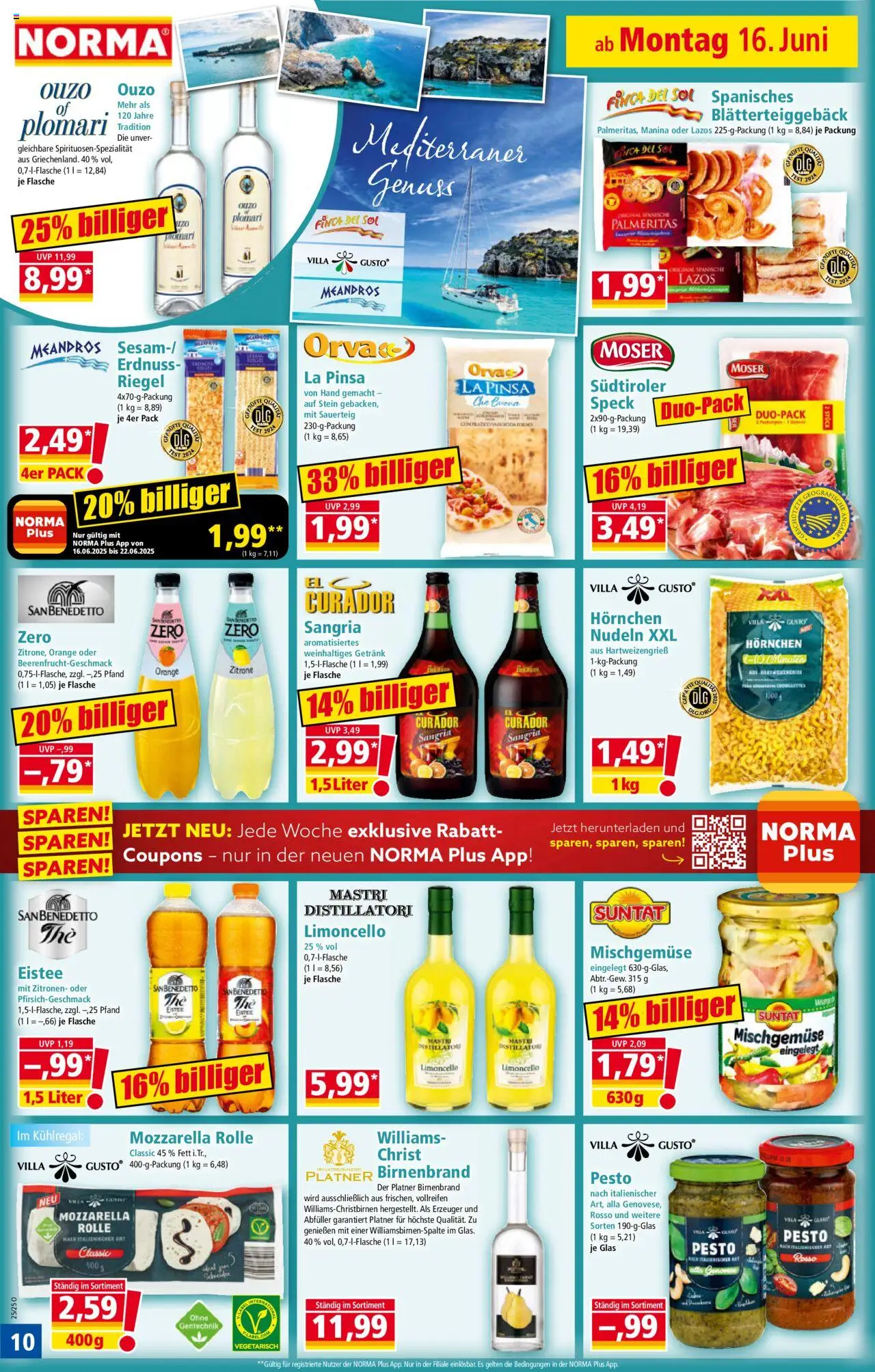 Norma Prospekt 	 - gültig ab dem 16.06.2025 | Seite: 11 | Produkte: Ouzo, Mozzarella, Limoncello, Nudeln