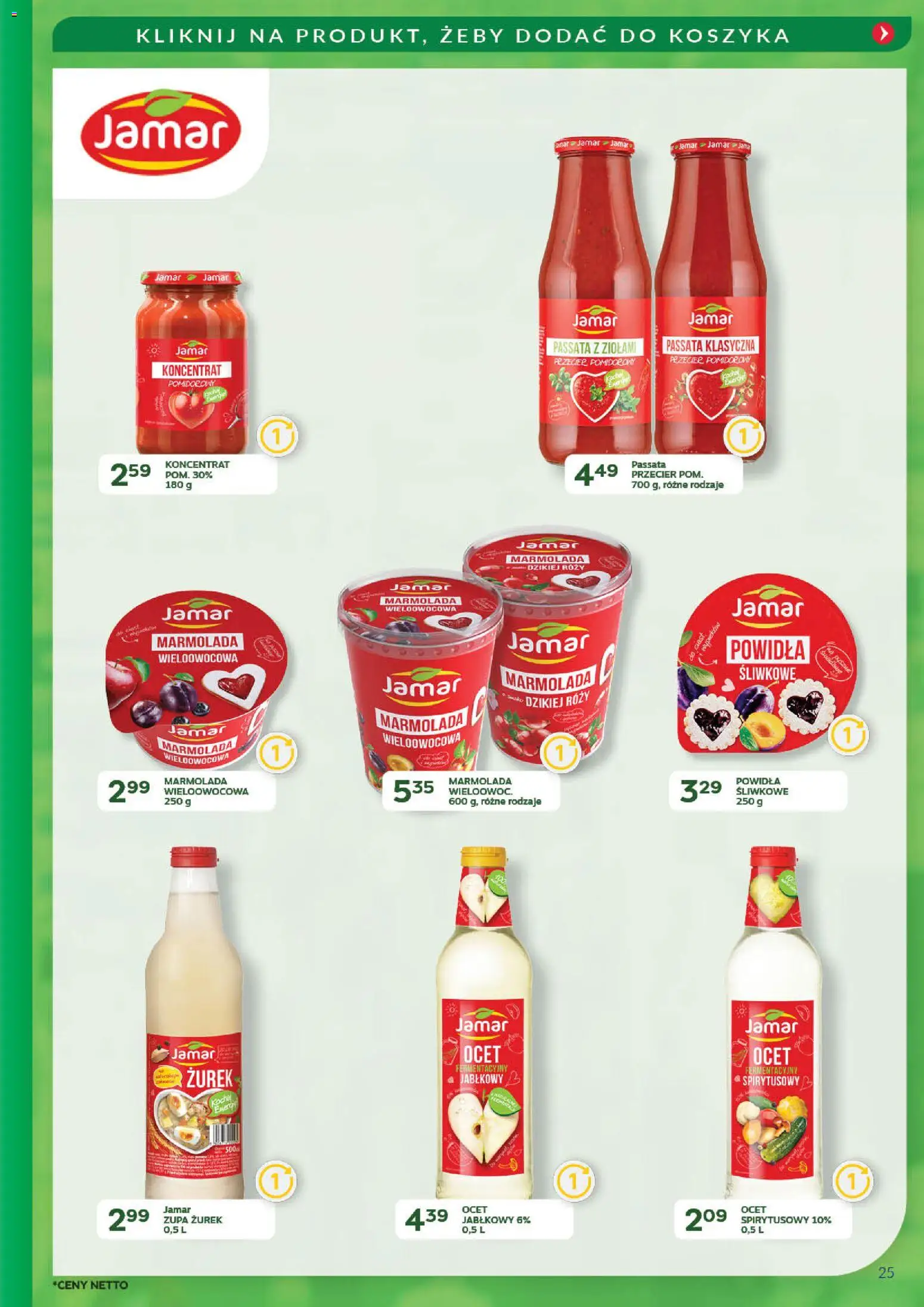 Eurocash Gazetka - Promocje na okrągło od 03.11.2025 | Strona: 25 | Produkty: Ocet spirytusowy, Zurek, Powidła, Zupa