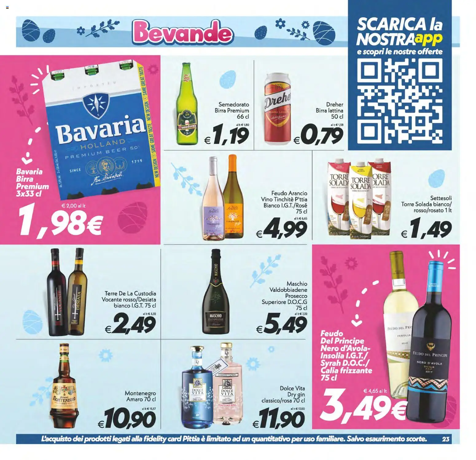 Volantino SuperConveniente del 27.03.2026 | Pagina: 23 | Prodotti: Birra, Gin, Prosecco, Vino
