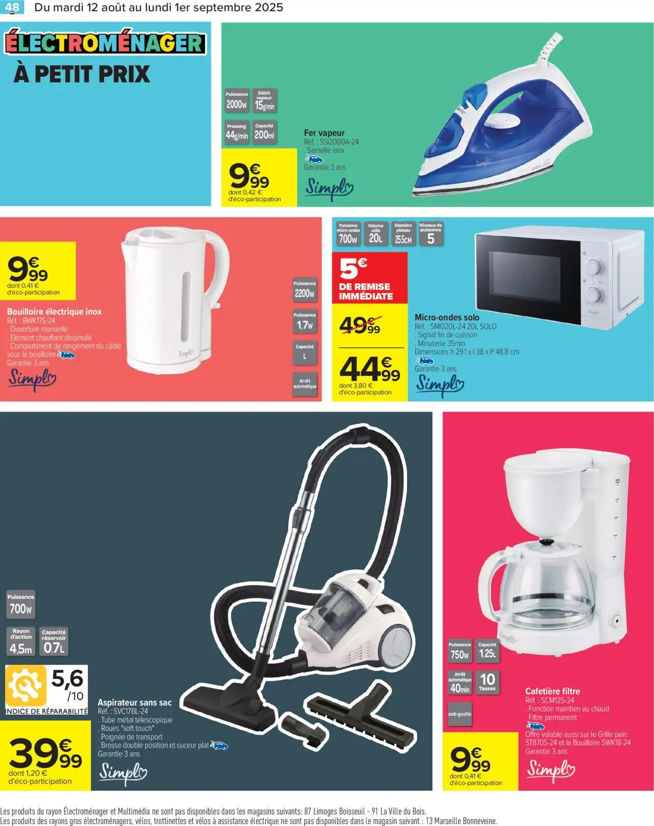  | Page: 50 | Produits: Câble, Plateau, Bouilloire, Pain