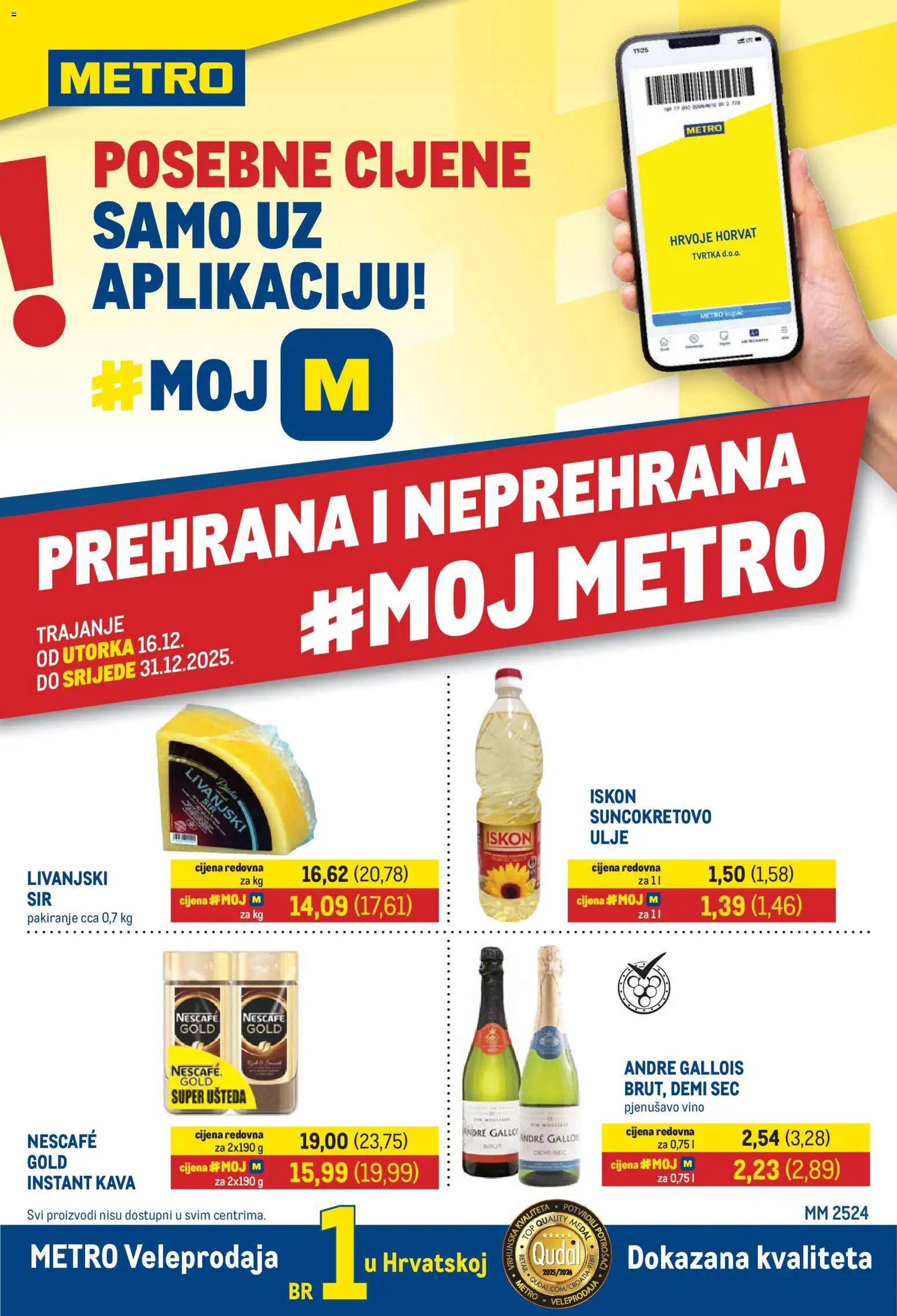 Metro katalog | vrijedi od 16.12.2025 | Stranica: 1 | Proizvodi: Med, Nescafe, Kava, Nescafe Gold