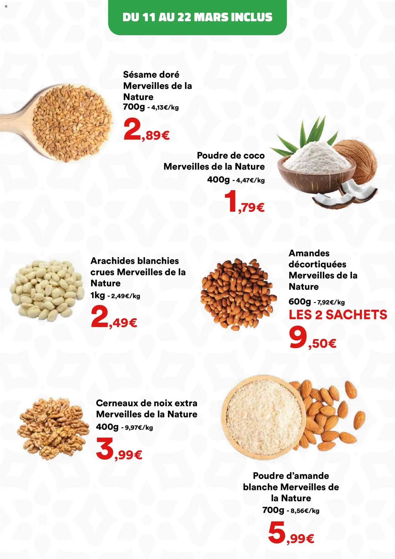 {H1} | Page: 8 | Produits: Amandes décortiquées, Poudre, Noix, Amandes