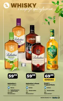 Pogląd oferty "Netto gazetka - Alkohole mocne" - ważna od 30.03.2026 | Strona: 19 | Produkty: Grant's, Napoje, Ballantine's brasil, Whisky