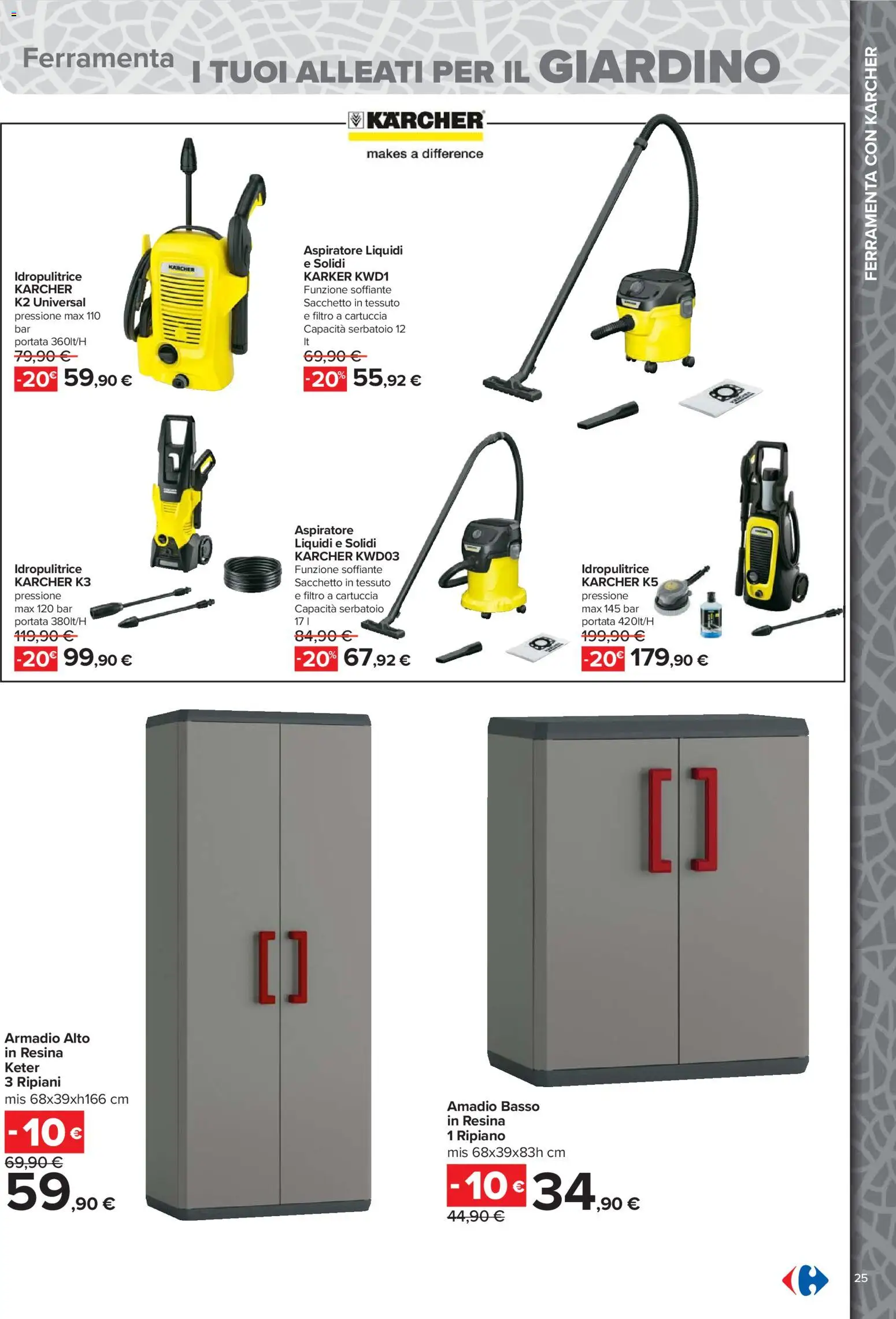 Volantino Carrefour del 23.03.2026 | Pagina: 25 | Prodotti: Ripiano, Idropulitrice, Armadio
