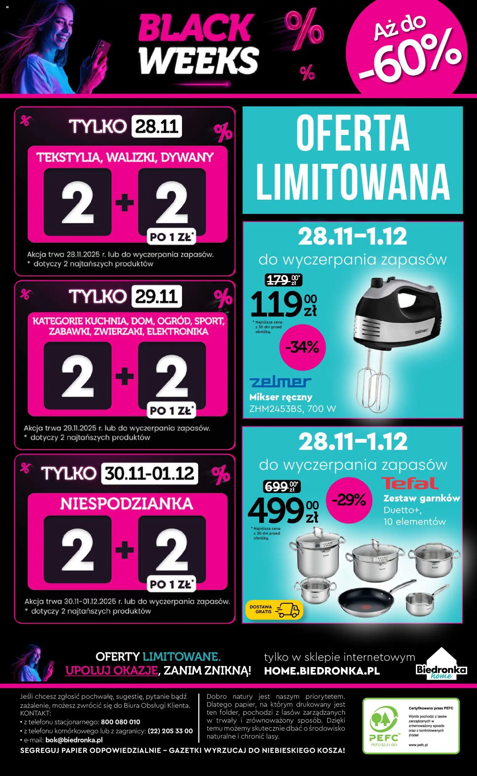 Biedronka gazetka - Home od 29.11.2025 | Strona: 6 | Produkty: Mikser, Tefal, Dywany