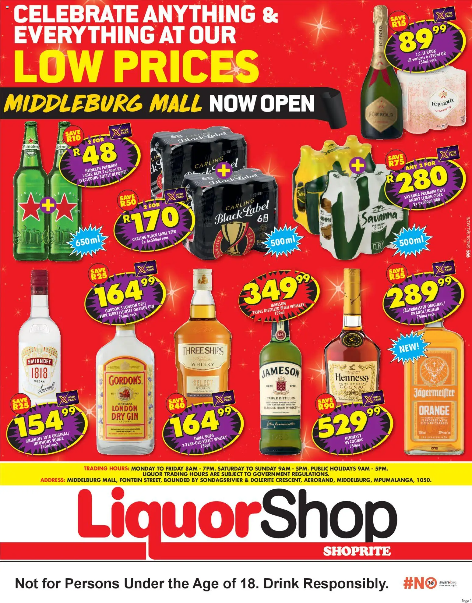 New Shoprite catalogue – valid from 27.10.2025 | Page: 1 | Products: Cider, Gin, Vodka, Whiskey
