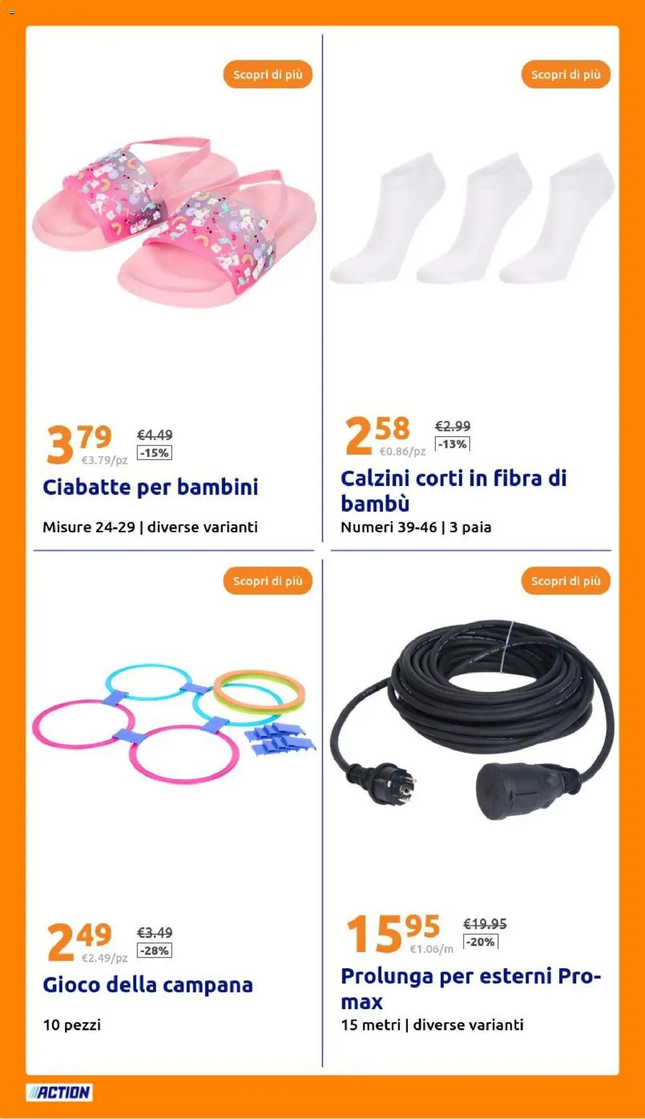 Volantino Action del 30.07.2025 | Pagina: 26 | Prodotti: Calzini, Ciabatte, Gioco