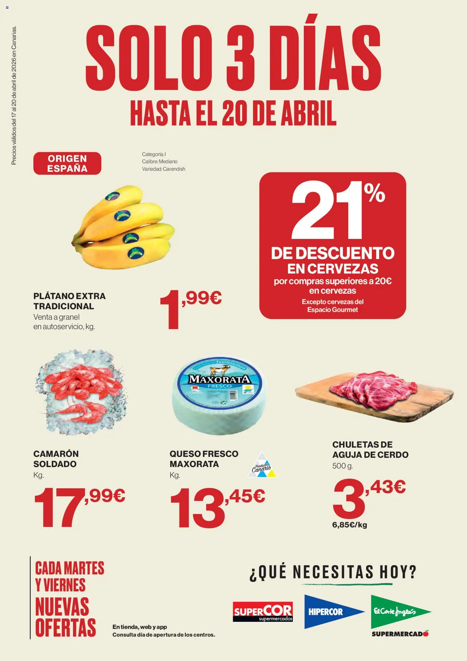 Supercor Canarias │ válido desde el 17.04.2026 | Página: 1 | Productos: Queso, Queso fresco, Cerdo
