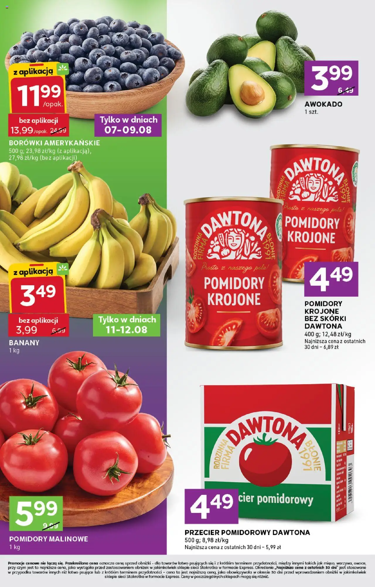 Stokrotka Gazetka - Express od 07.08.2025 | Strona: 2 | Produkty: Stokrotka, Pomidory, Banany, Awokado