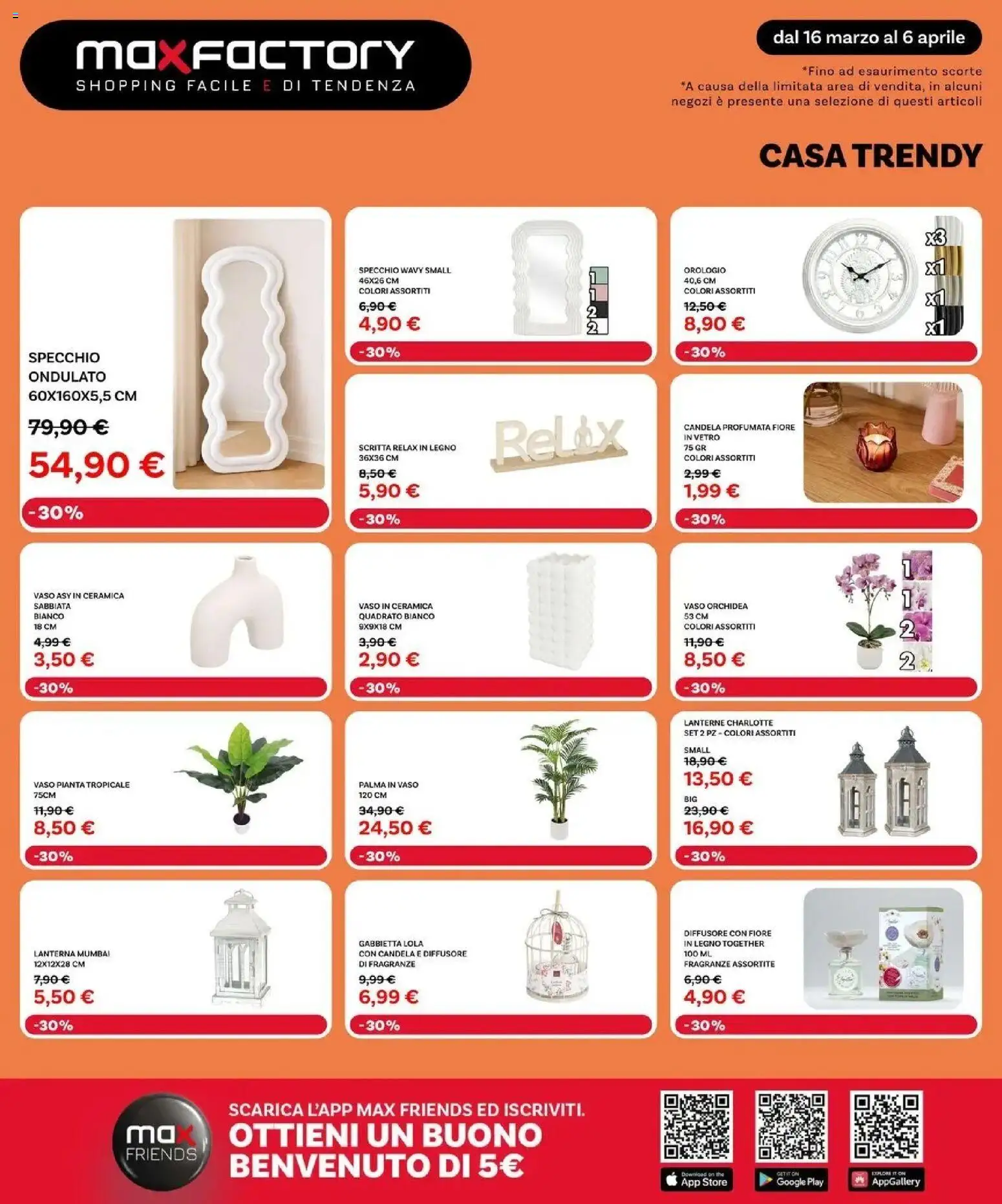 Volantino Max Factory del 15.03.2026 | Pagina: 12 | Prodotti: Lanterna, Orchidea, Candela, Vaso