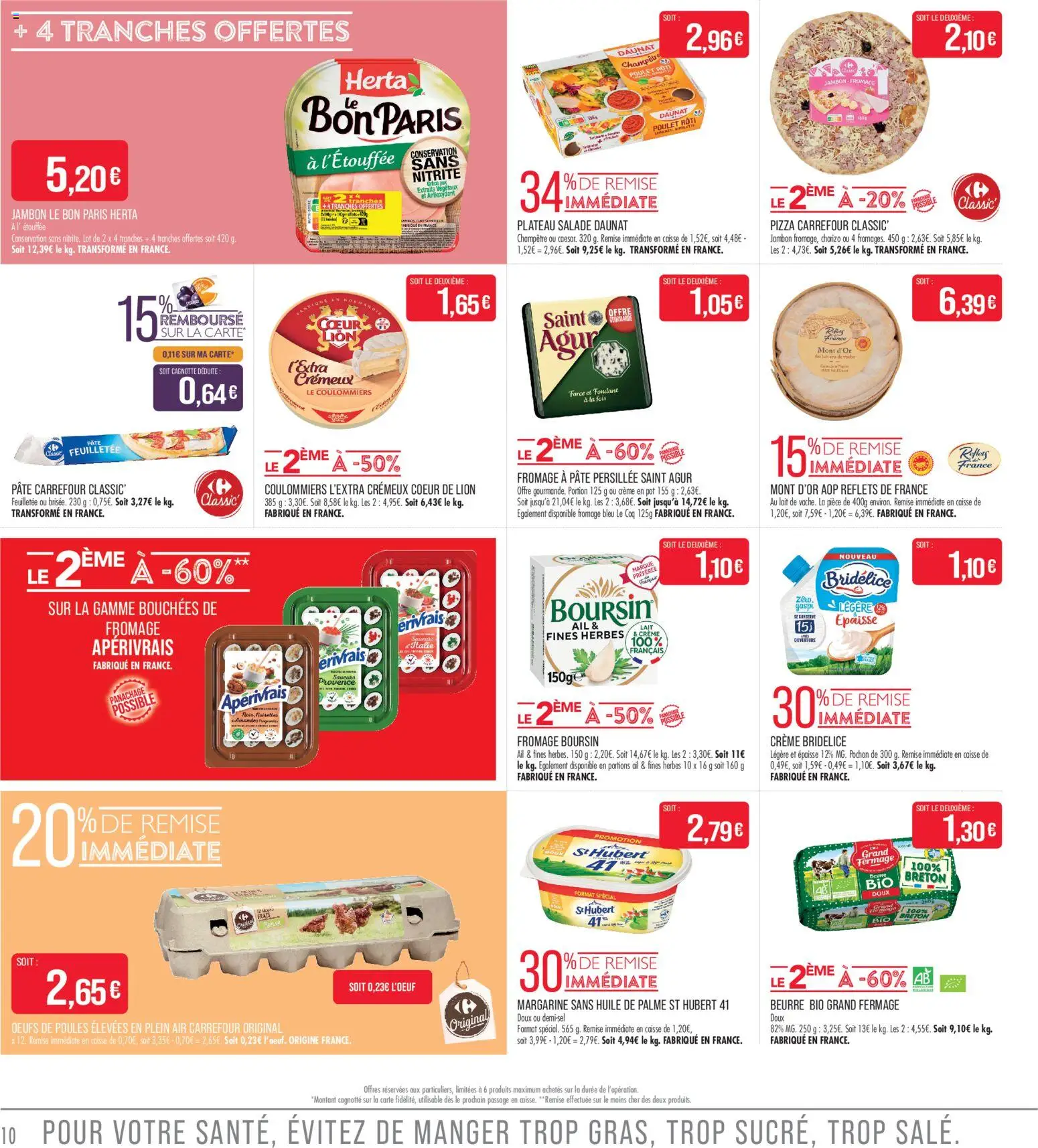 {H1} | Page: 10 | Produits: Chorizo, Mont d'or, Beurre, Huile