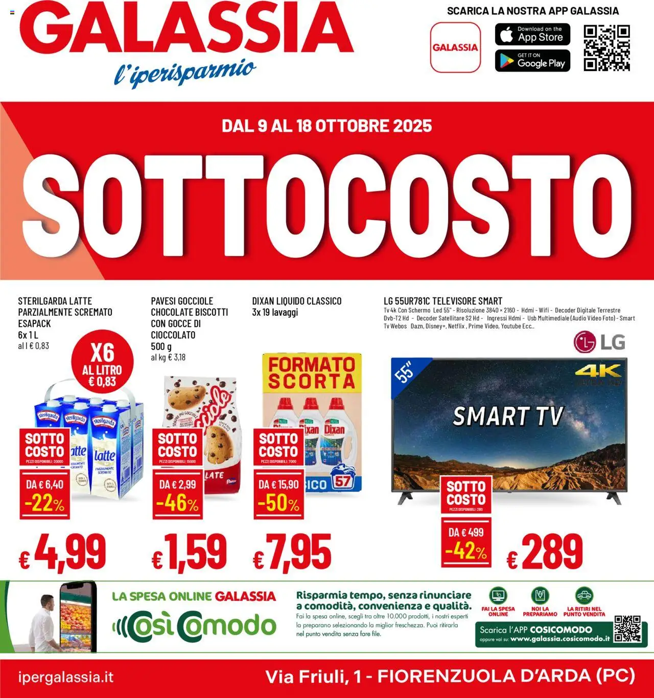 Volantino Galassia del 09.10.2025 | Pagina: 1 | Prodotti: Biscotti, Decoder, The, USB