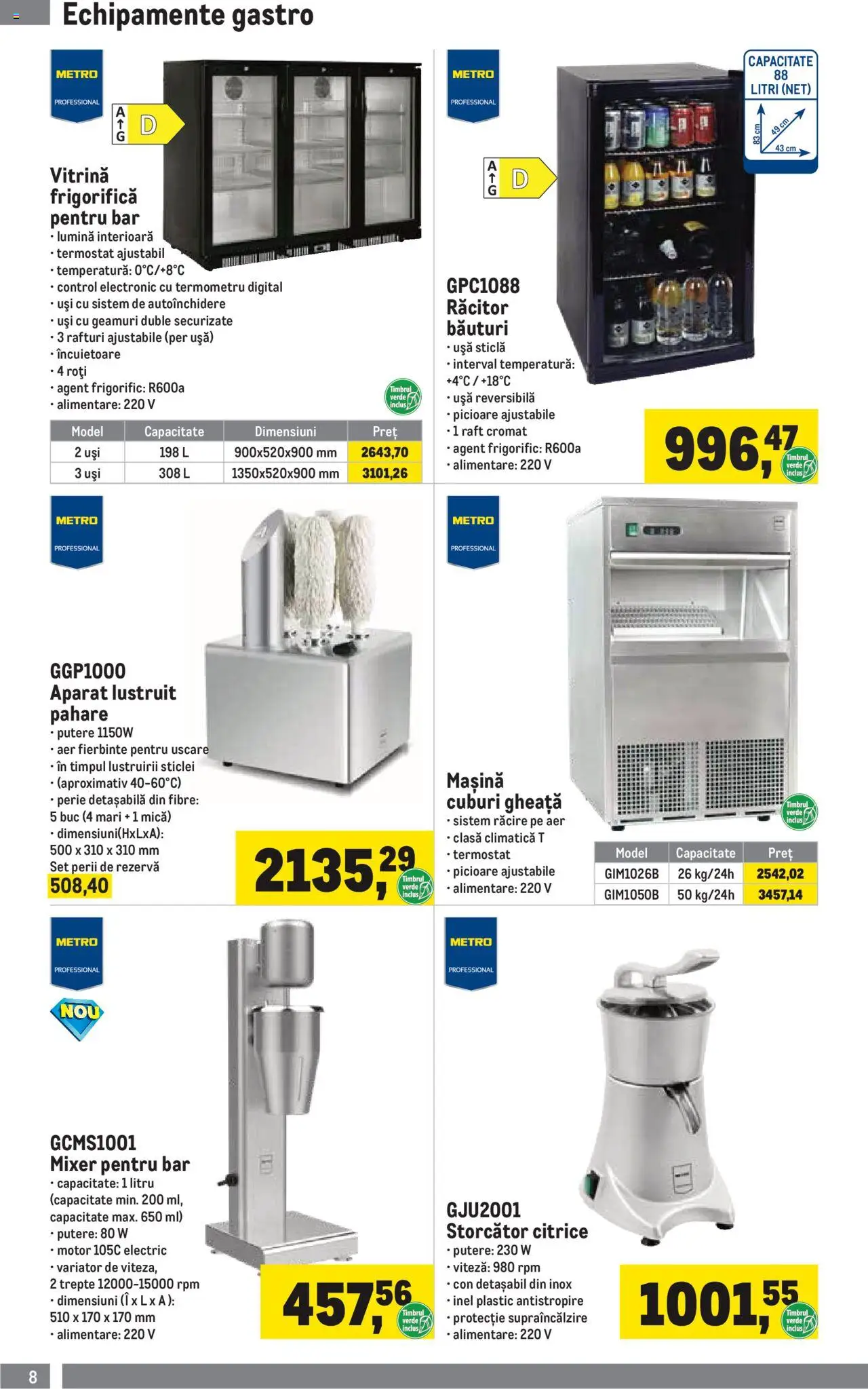 Metro catalog - Soluții Nealimentare pentru HoReCa – valabil de la 01.07.2025 | Pagină: 8 | Produse: Termometru, Raft, Vitrină, Ușă