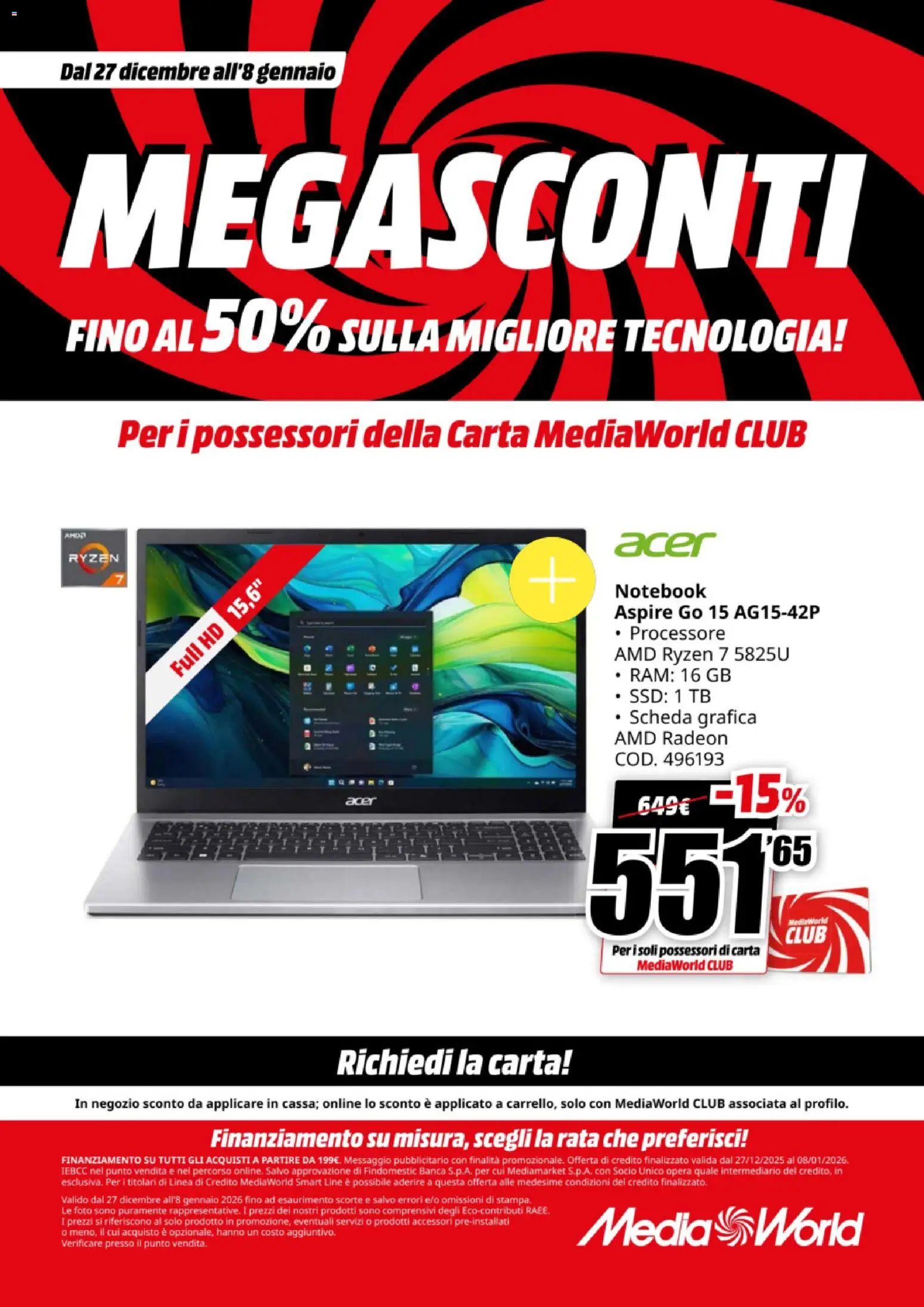 Volantino Media World del 27.12.2025 | Pagina: 18 | Prodotti: Notebook