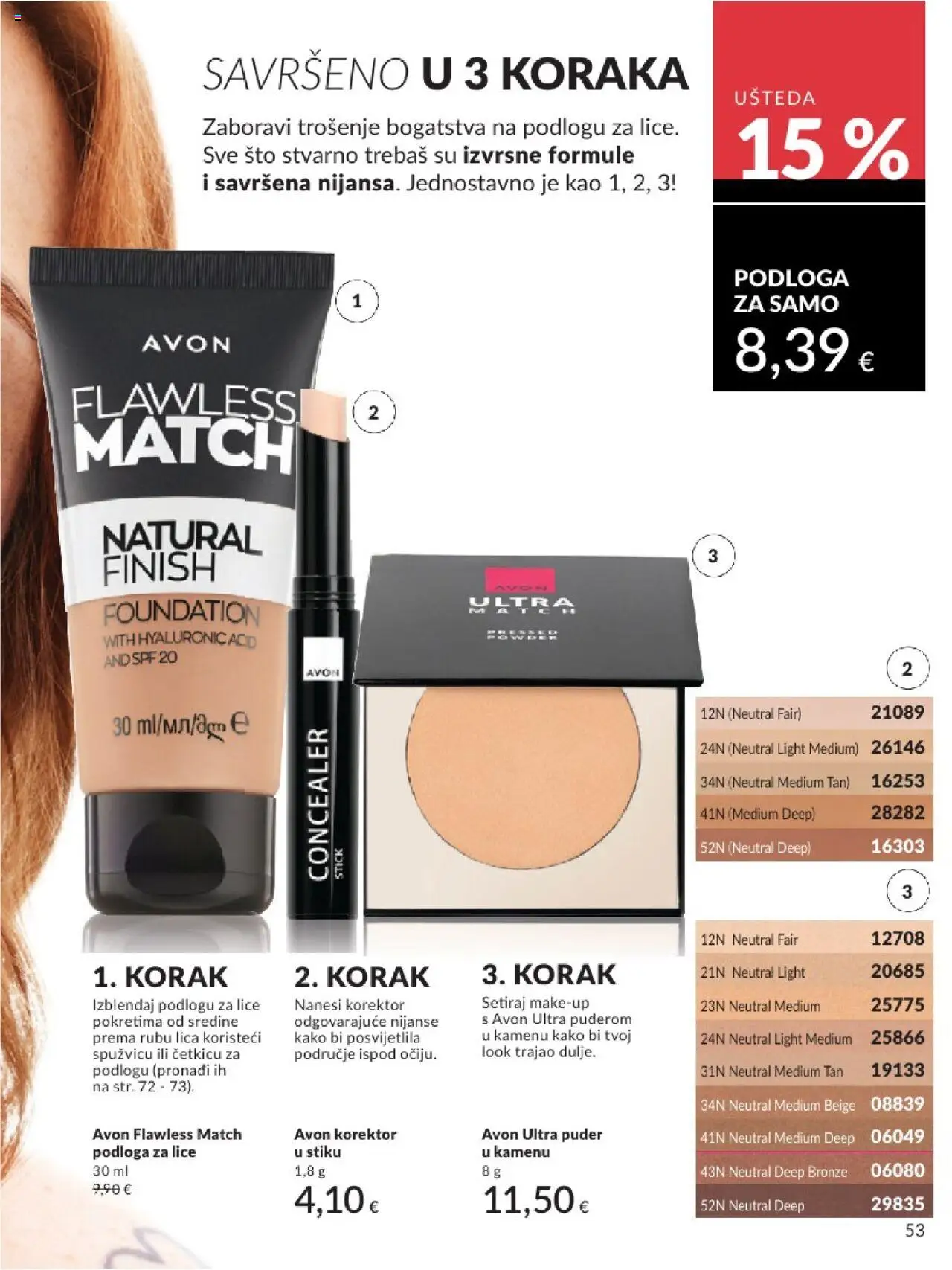 Avon katalog | vrijedi od 01.08.2025 | Stranica: 53 | Proizvodi: Concealer, Puder, Finish, Korektor