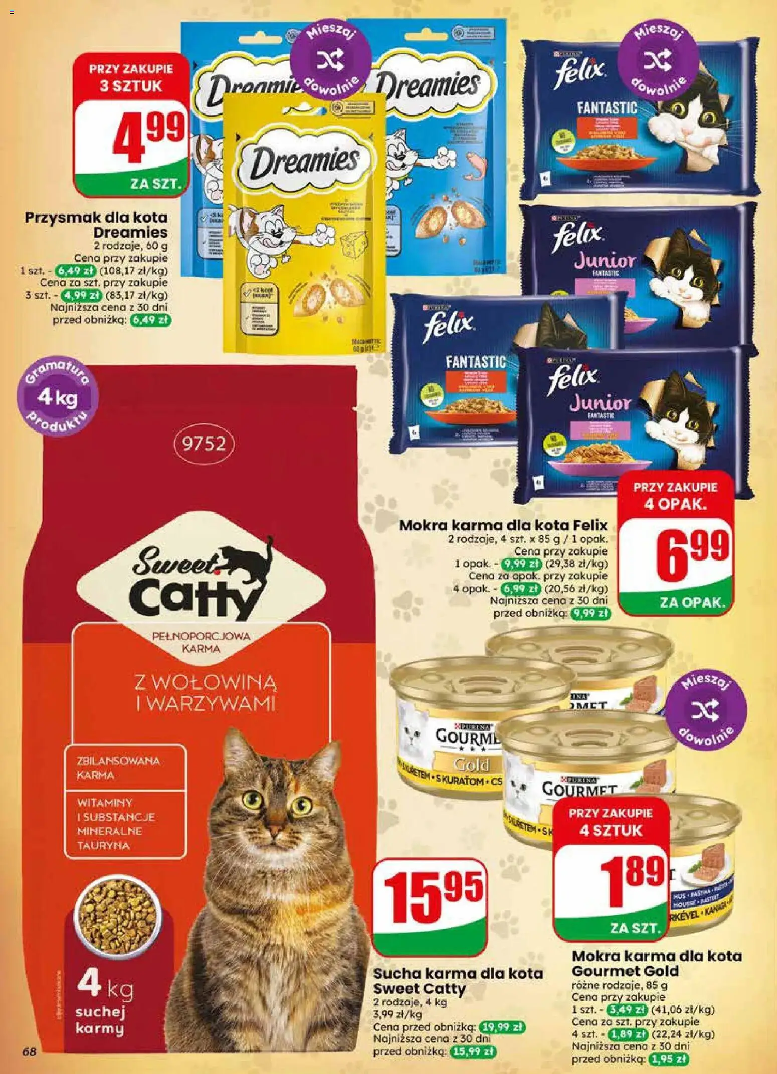 Dino gazetka od 22.04.2026 | Strona: 68 | Produkty: Karma dla kota, Wołowina