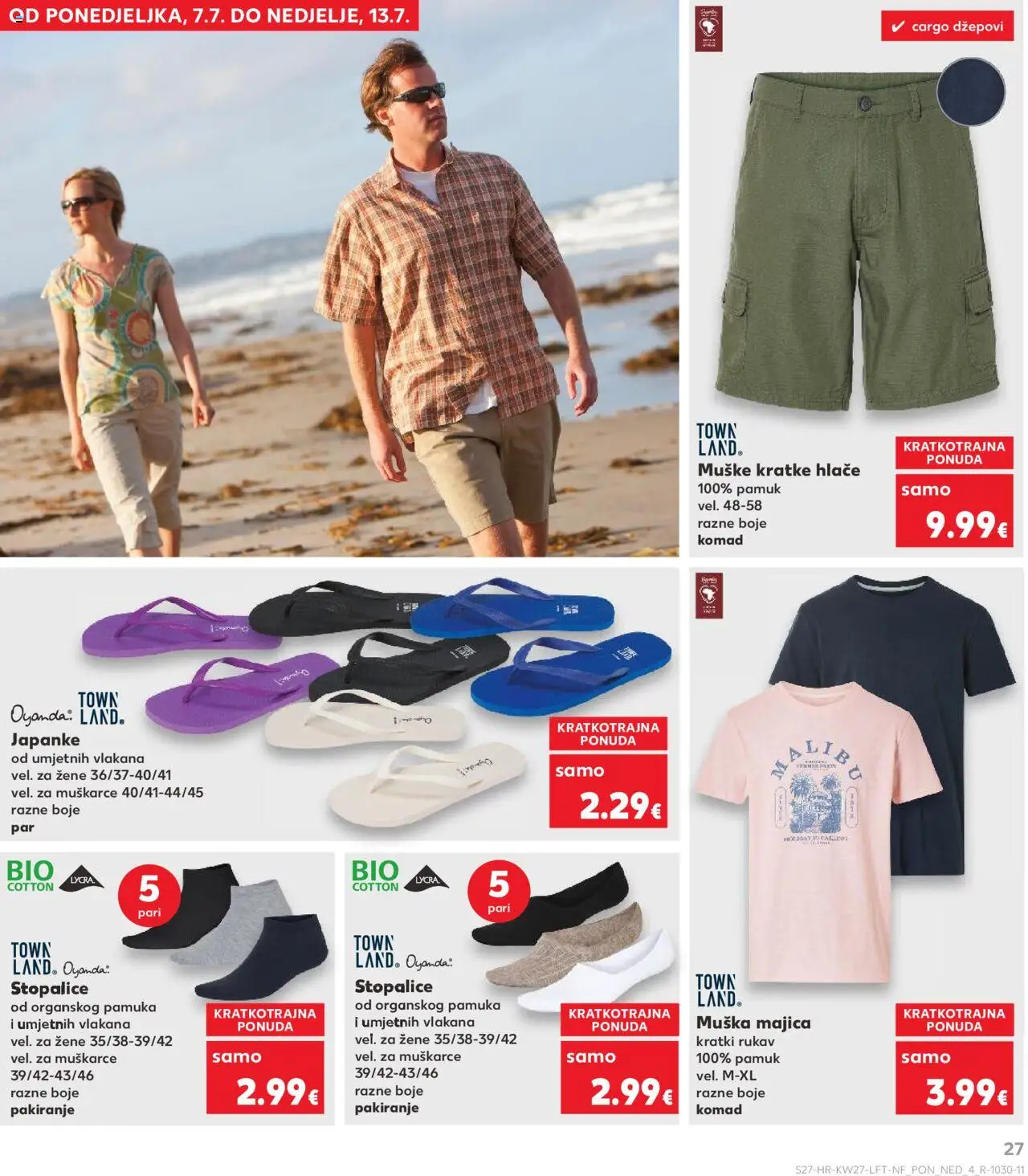 Kaufland katalog | vrijedi od 02.07.2025 | Stranica: 27 | Proizvodi: Majica, Hlače, Kratke hlače, Japanke