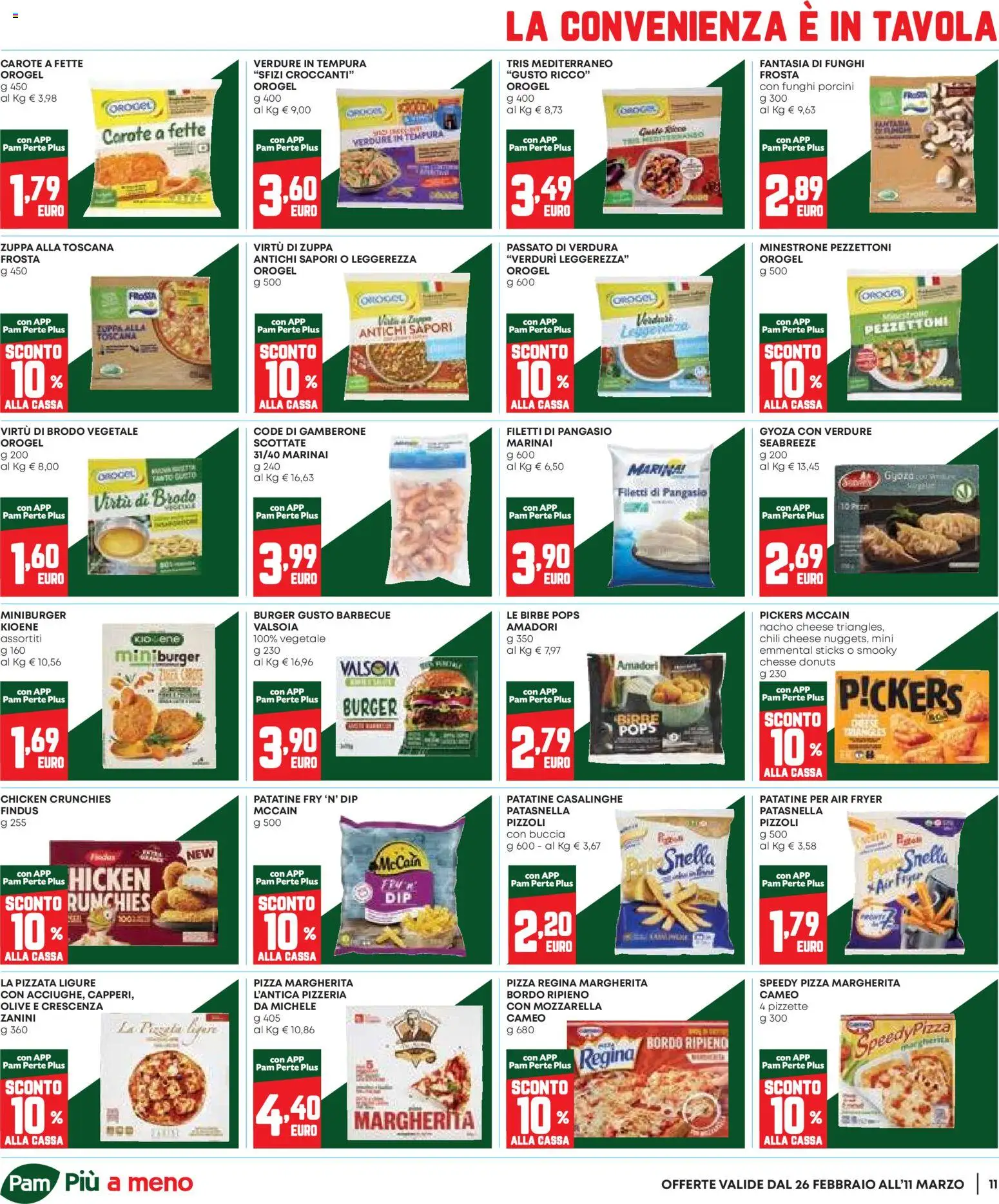 Volantino Panorama del 26.02.2026 | Pagina: 11 | Prodotti: Pizza, Verdure, Funghi, Crescenza