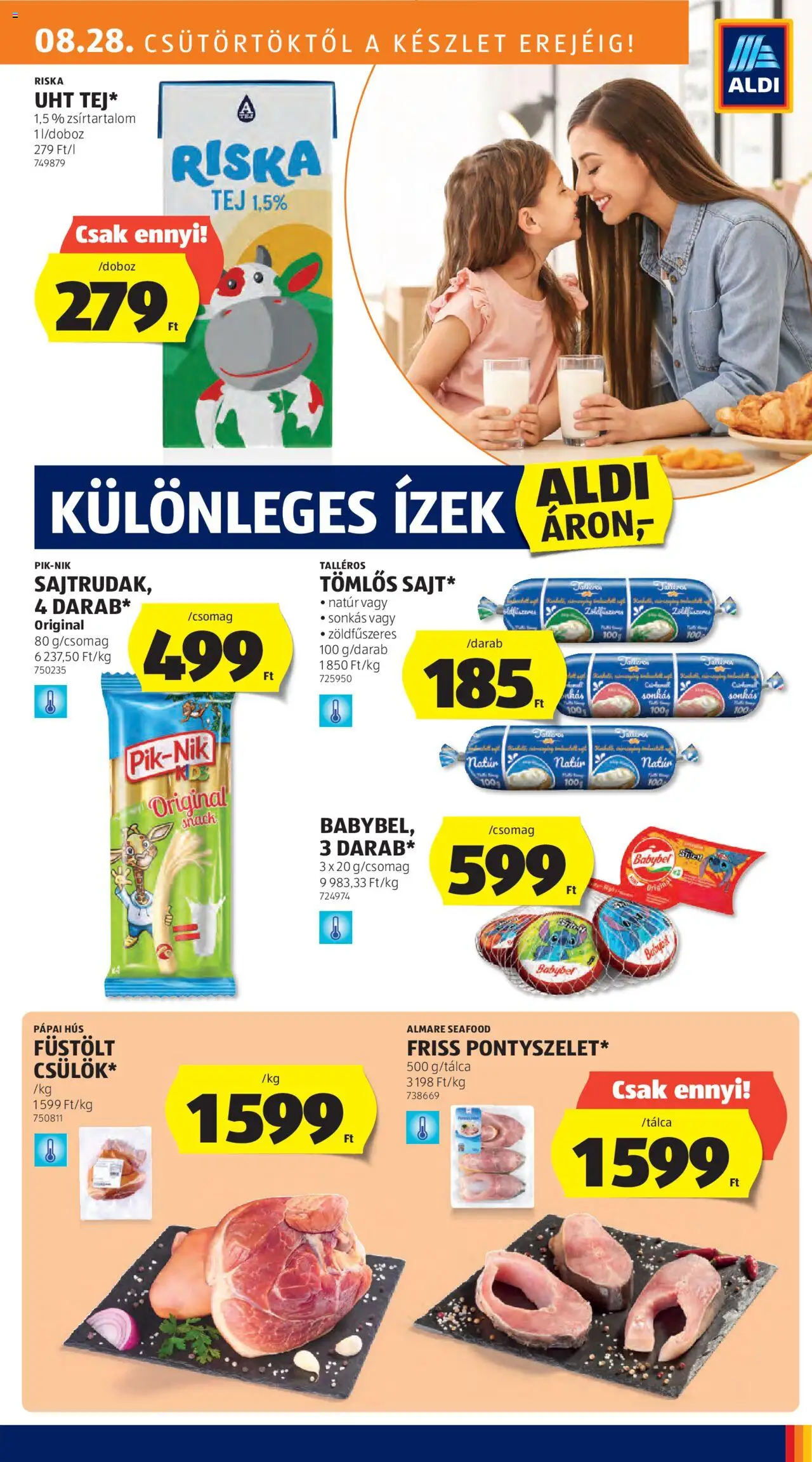 Aldi akciós ujság - amely érvényes a következő dátumtól: 28.08.2025 | Oldal: 13 | Termékek: Hús, Tej