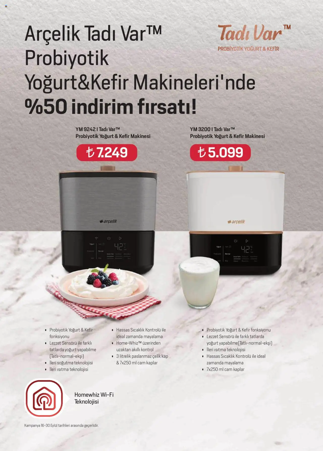 Arçelik Katalog - 16.09.2025 tarihinden itibaren geçerlidir | Sayfa: 45 | Ürünler: Kefir, Yoğurt