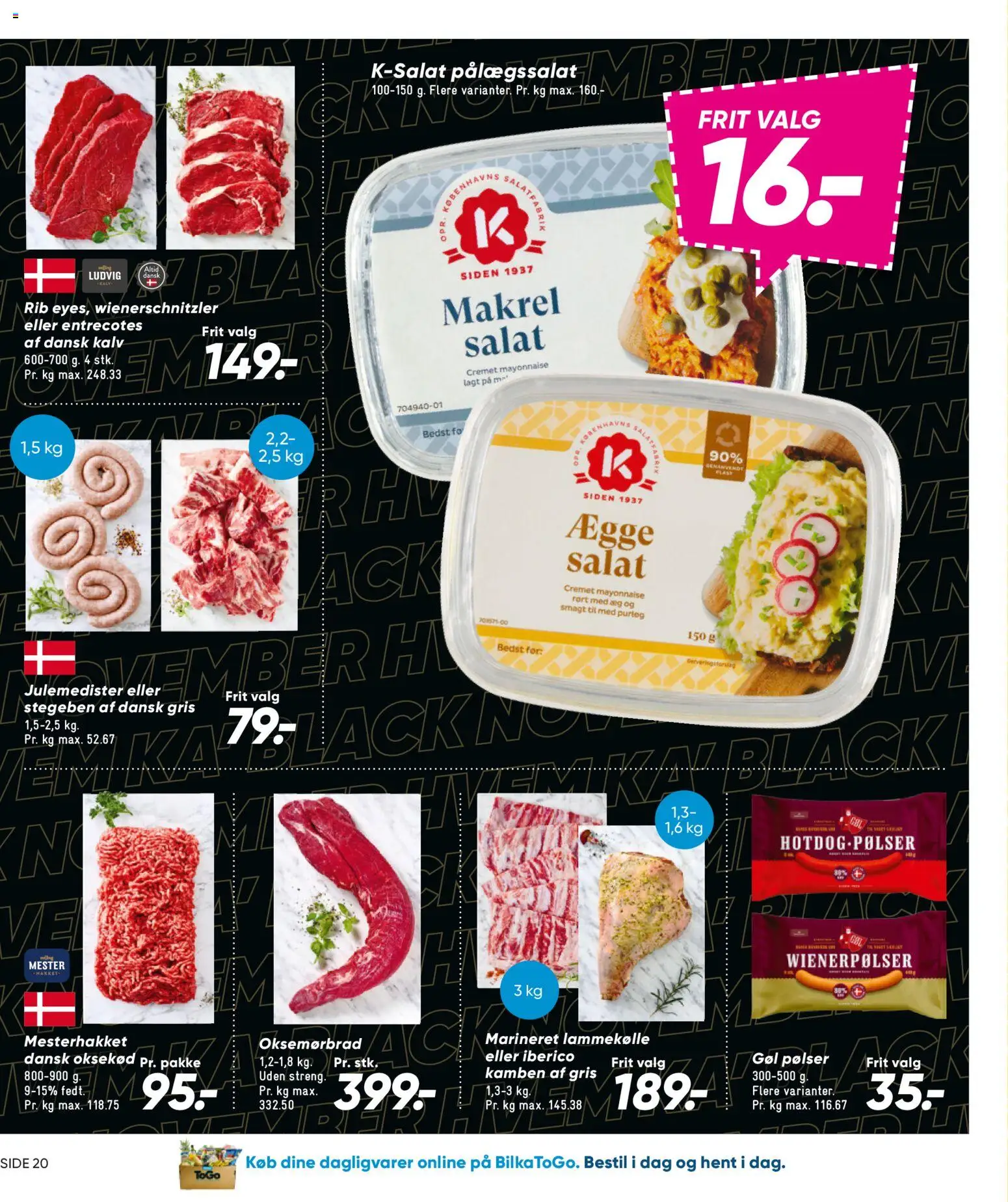 Bilka tilbudsavis – gyldig fra 07.11.2025 | Side: 25 | Produkter: Purløg, Pølser, Lammekølle, Makrel