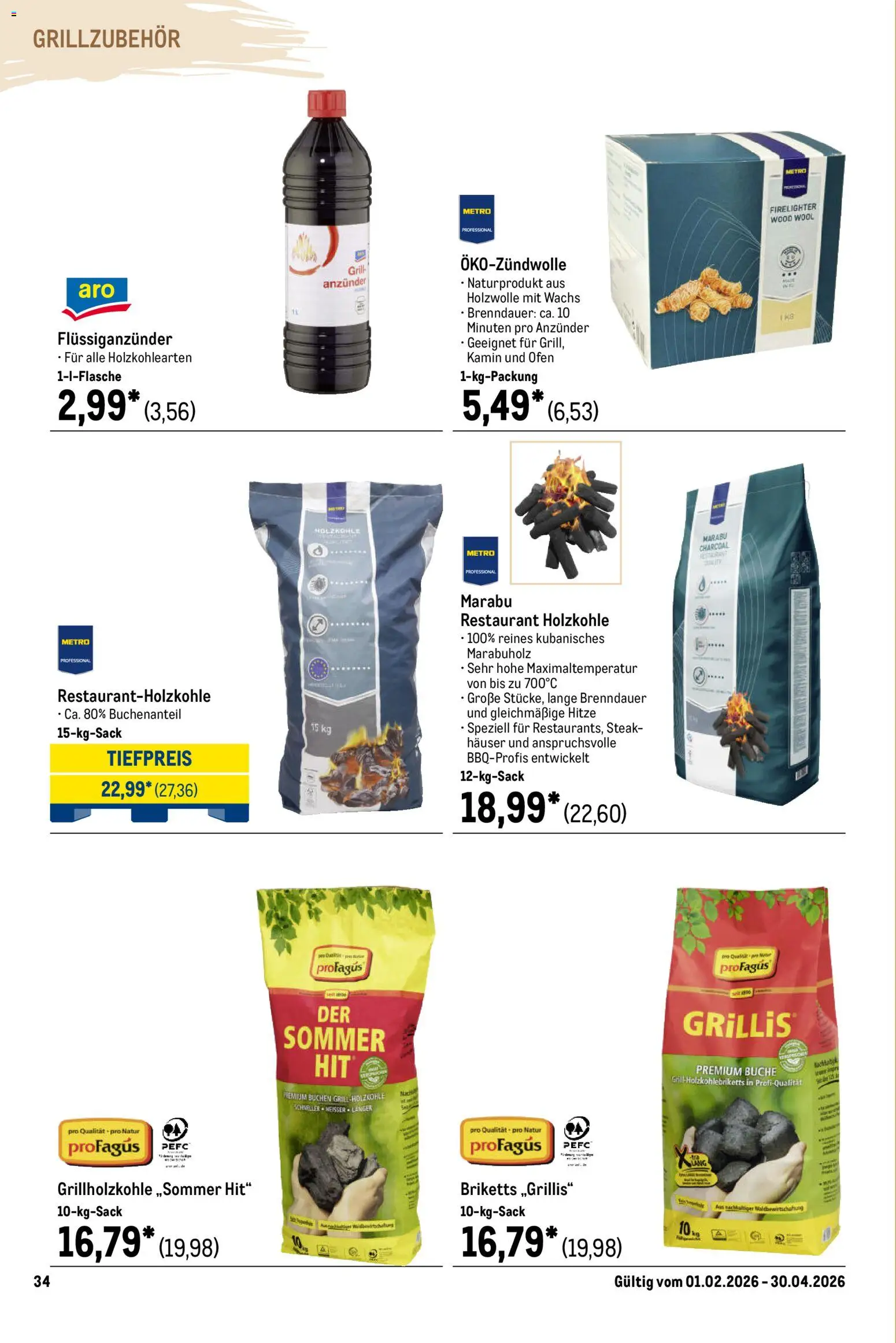 Metro Outdoor für Profis – gültig ab 01.02.2026 | Seite: 34 | Produkte: Ofen, Grill, Kamin, Steak
