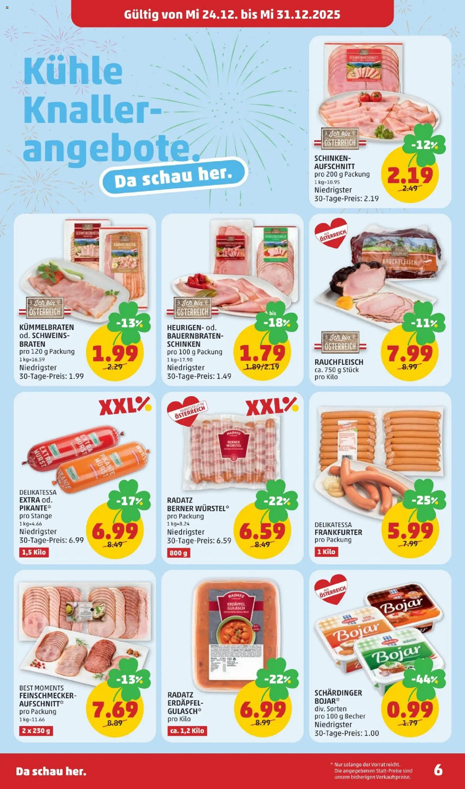 Penny Markt Flugblatt gültig ab 24.12.2025 | Seite: 6 | Produkte: Wurst, Schinken