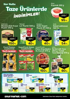 02.01.2026 tarihinden itibaren geçerli olan Onur Market kataloğu önizlemesi | Sayfa: 3 | Ürünler: Krem, Tereyağı, Pizza, Patates