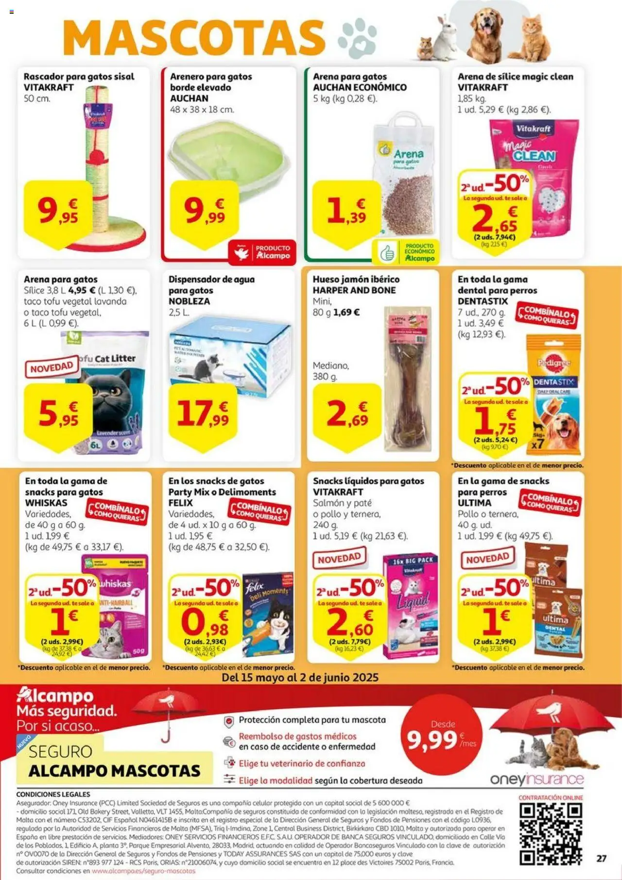 Alcampo - Especial Mascotas Guanya en estalvi │ válido desde el 20.05.2025 | Página: 27 | Productos: General, Jamón, Paté, Dispensador