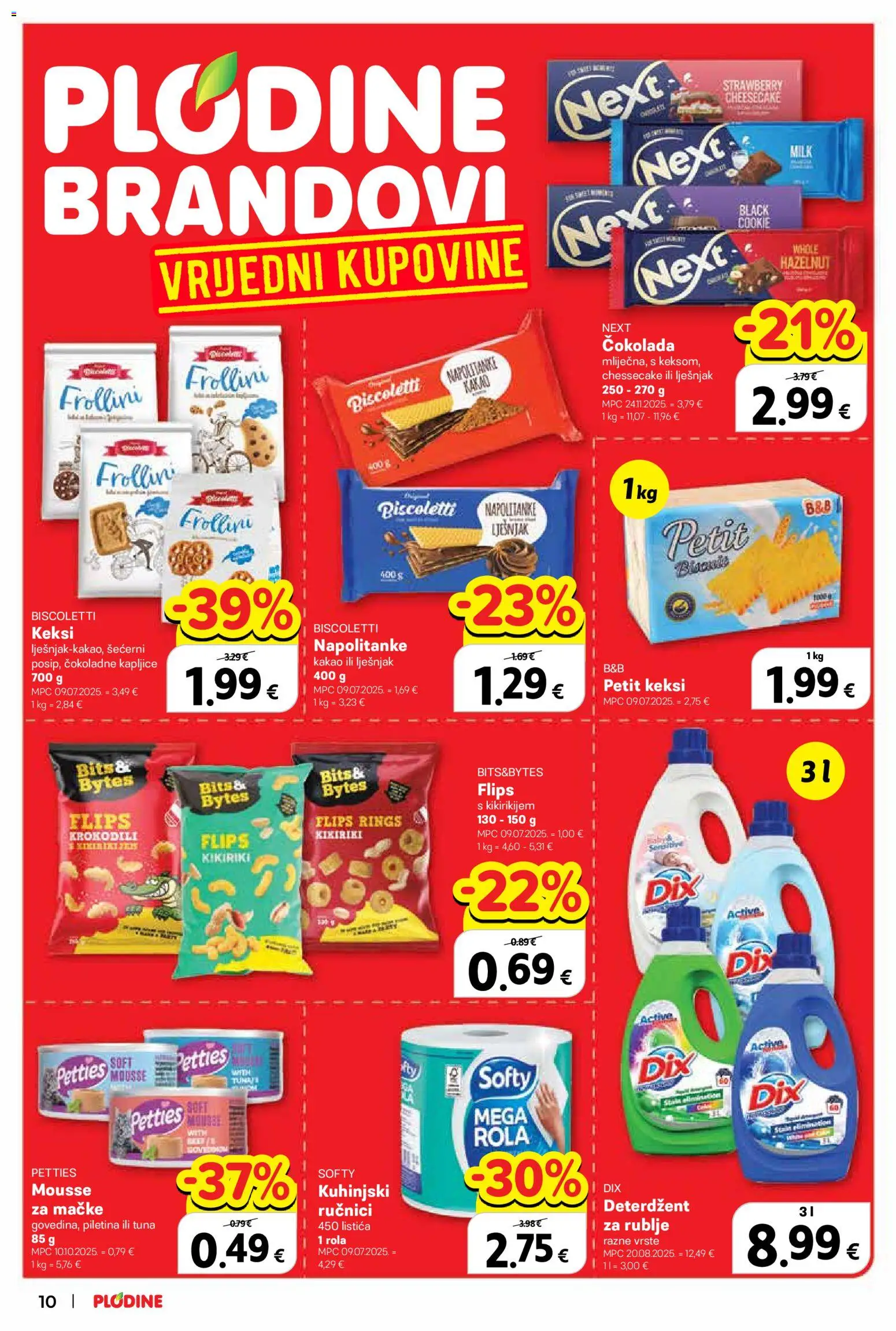 Plodine katalog | vrijedi od 21.01.2026 | Stranica: 10 | Proizvodi: Flips, Kikiriki, Napolitanke, Tuna