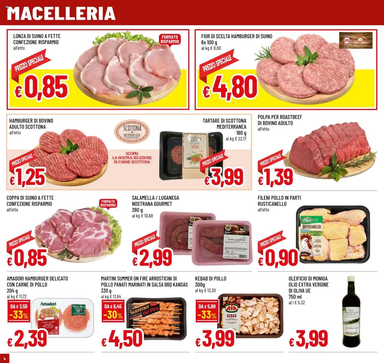 Volantino Galassia del 31.07.2025 | Pagina: 4 | Prodotti: Bovino, Suino, Olio, Arrosticini