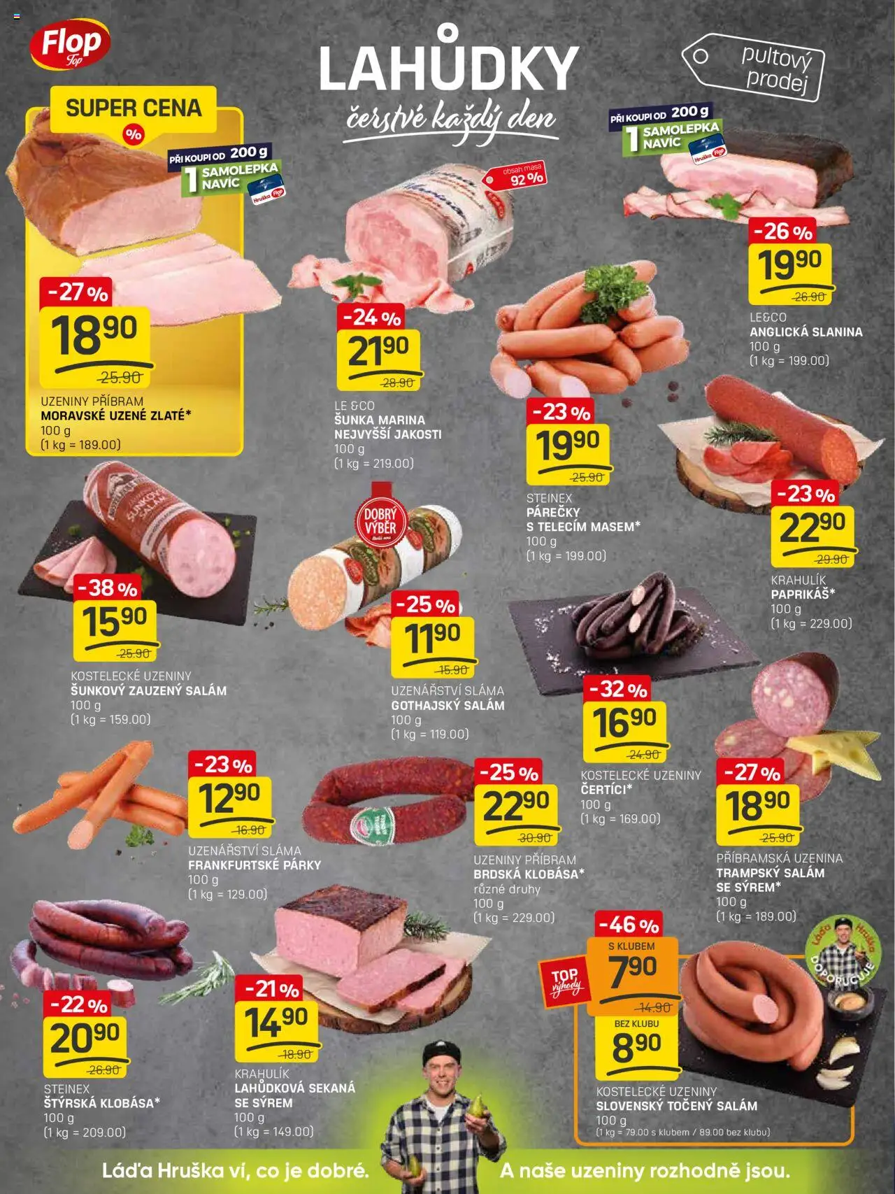 Flop leták - FlopTop od 22.10.2025 | Strana: 2 | Produkty: Salám, Sekaná, Moravské uzené, Slanina