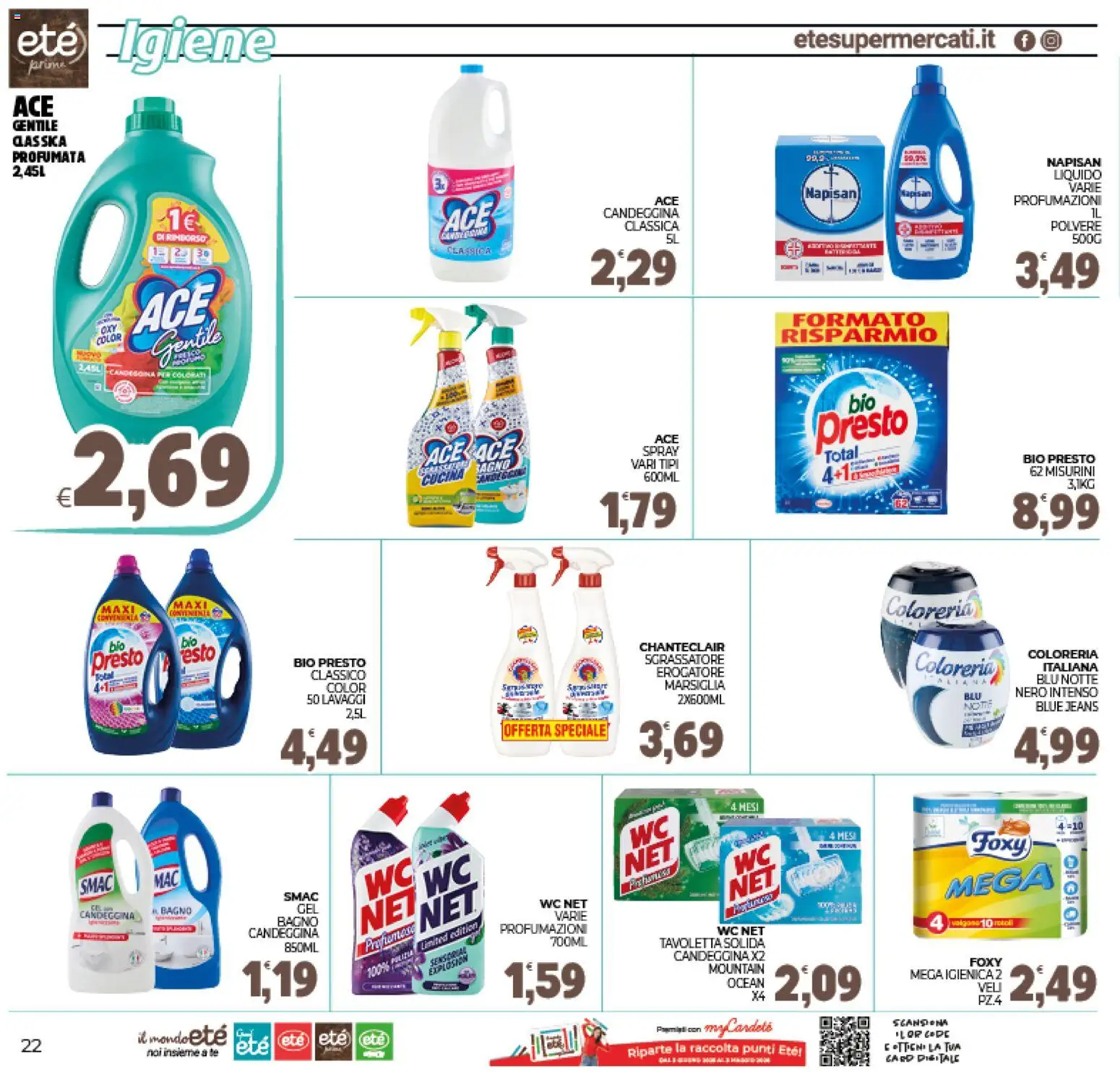 Volantino Eté del 07.01.2026 | Pagina: 22 | Prodotti: Tè, Candeggina, Jeans, WC