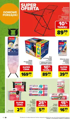 Pogląd oferty "Carrefour gazetka - Łap super okazje" - ważna od 30.03.2026 | Strona: 6 | Produkty: Suszarka, Deska vileda, Vileda