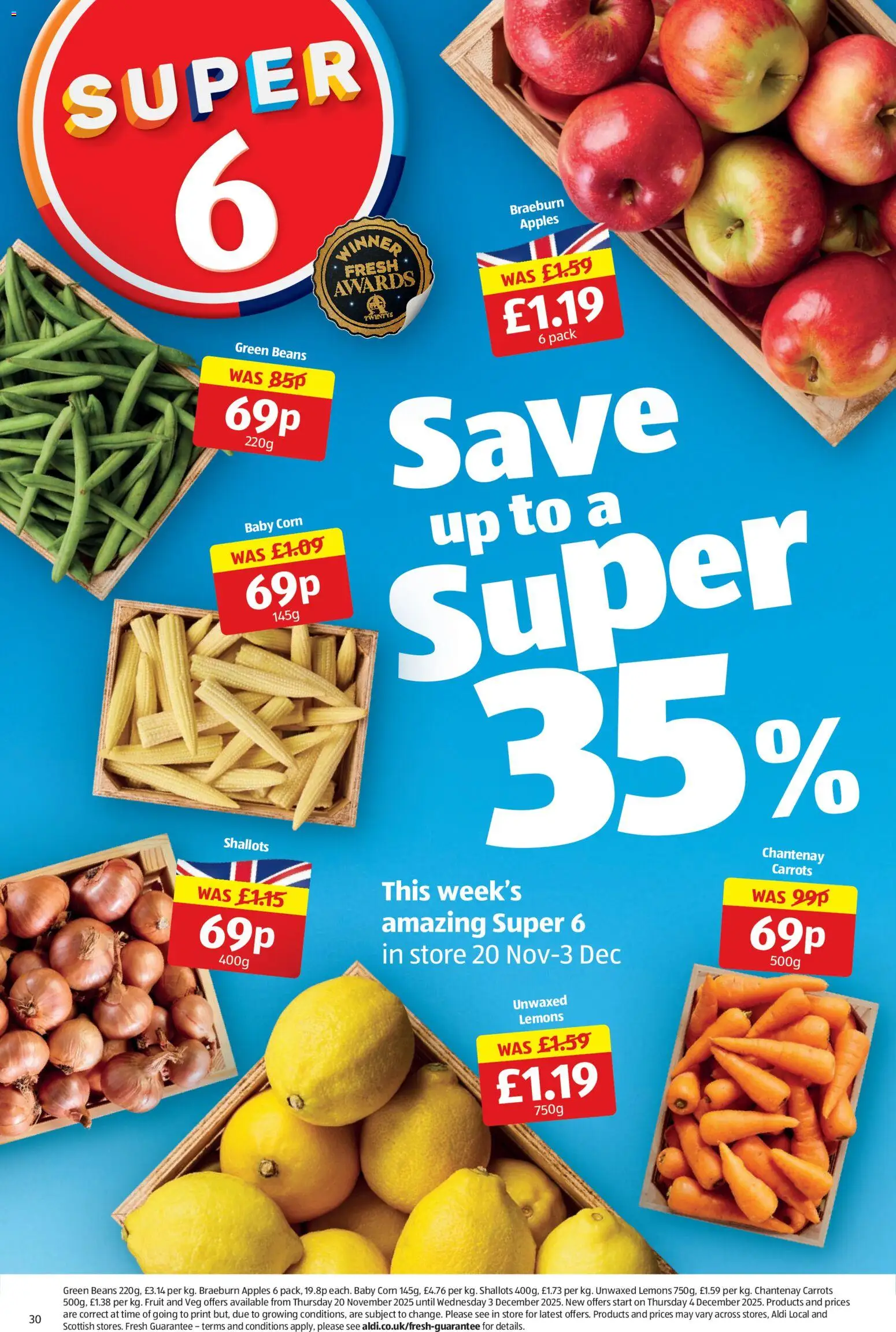 {H1} | Page: 30 | Products: Green beans, Apples, Lemons