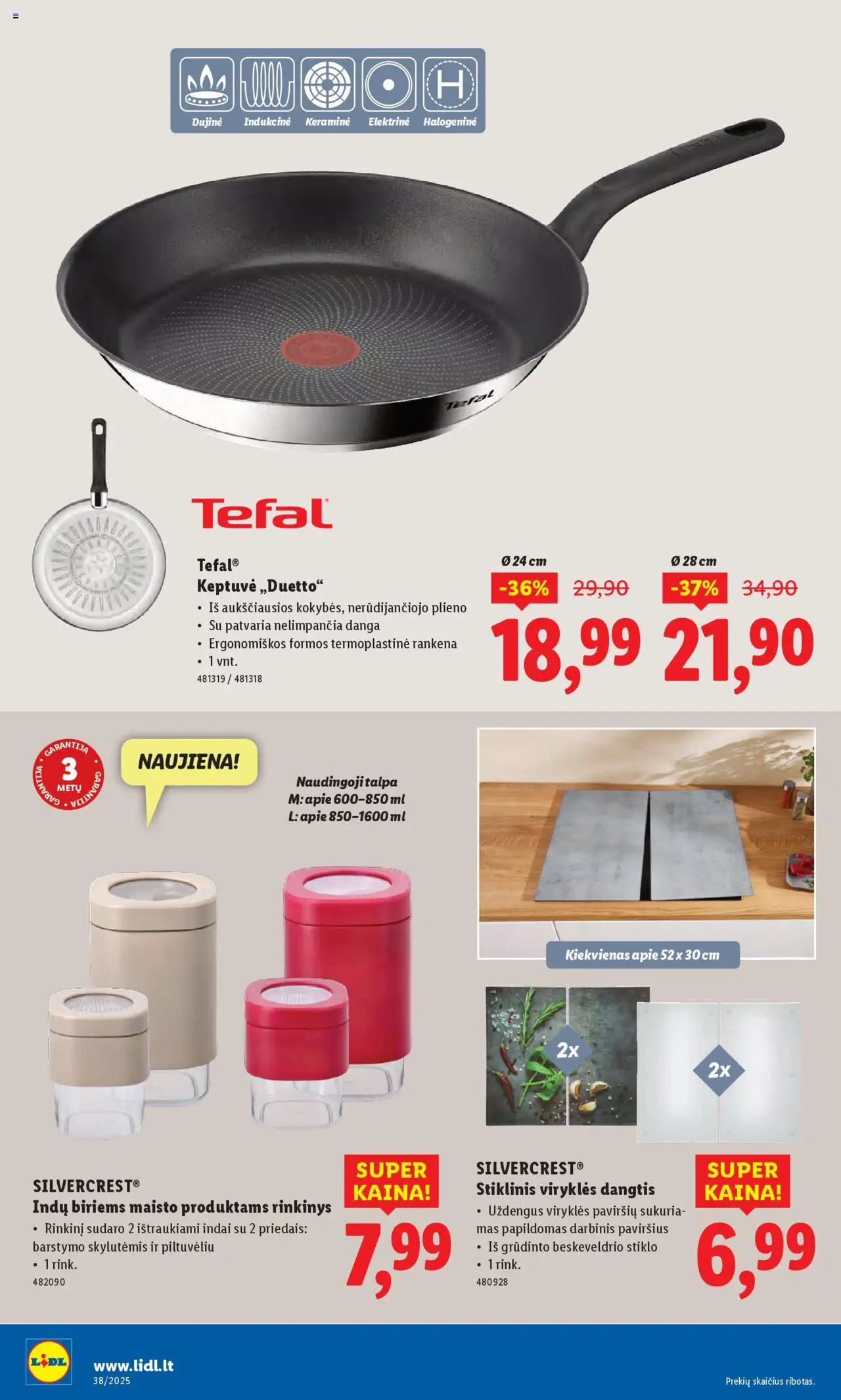 LIDL akcijos nuo 15.09.2025 | Puslapis: 12 | Prekių: Keptuvė, Indai