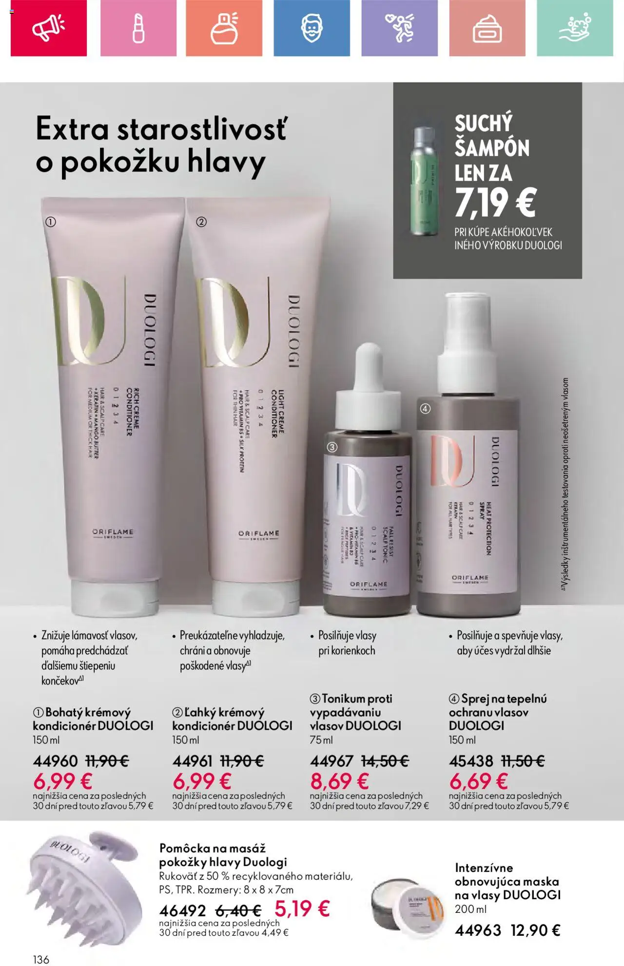 Katalóg Oriflame 9 2025 │ platný od 15.06.2025 | Strana: 136 | Produkty: Šampón, Kondicionér, Maska na vlasy, Maska