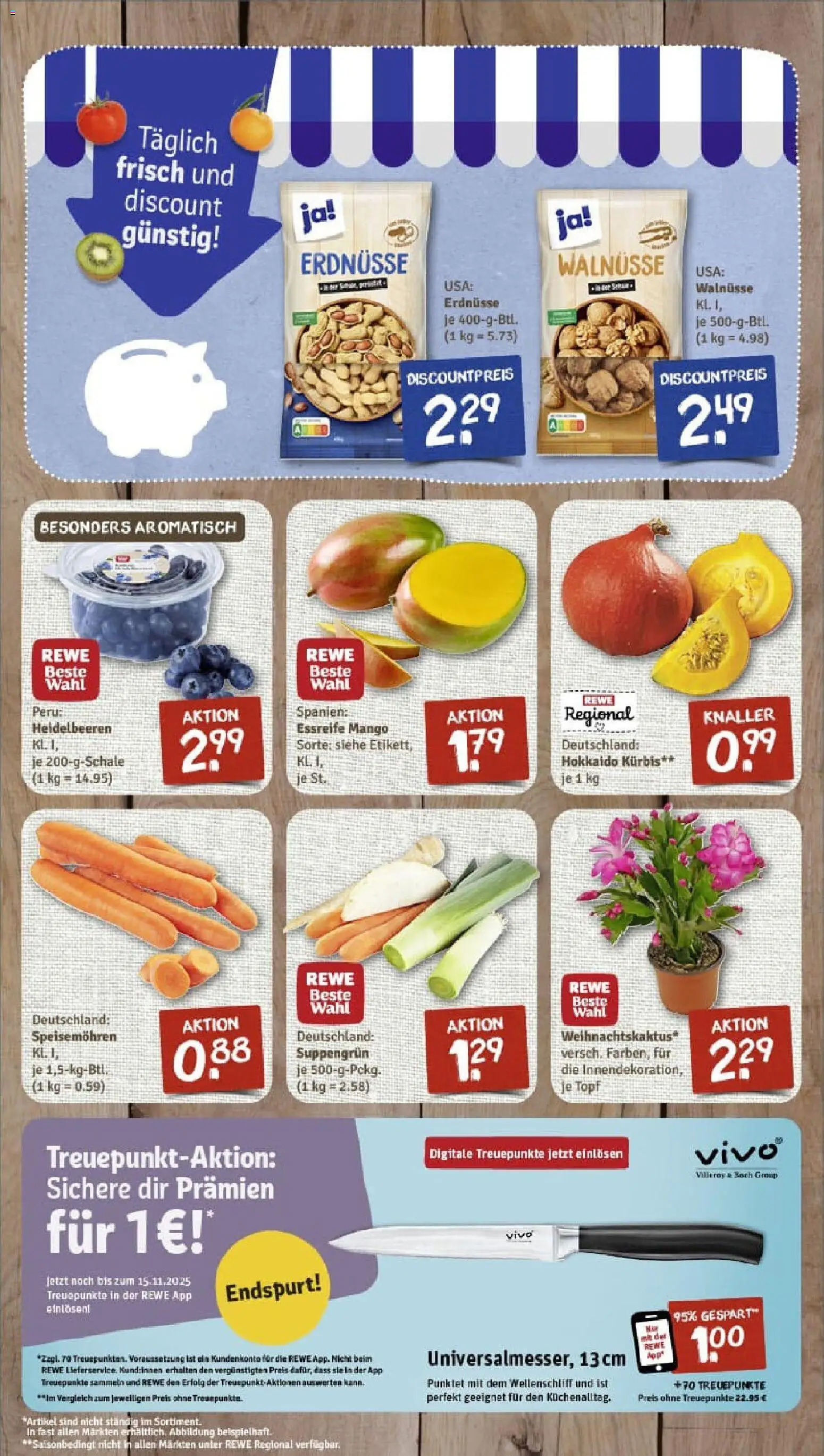 Rewe prospekt Emmerthal	 – gültig ab 26.10.2025 | Seite: 3 | Produkte: Vivo, Heidelbeeren, Mango, Kürbis