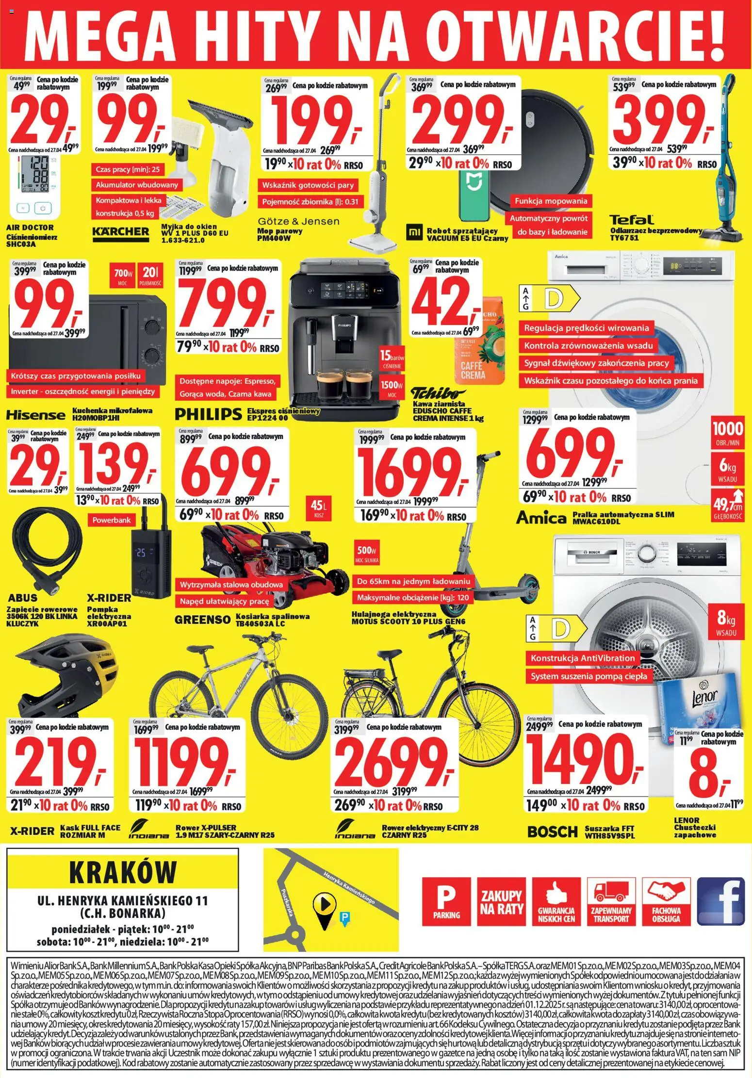 Mediaexpert promocje - Wielkie otwarcie Kraków od 16.04.2026 | Strona: 8 | Produkty: Odkurzacz, Tchibo, Mop parowy, Kawa