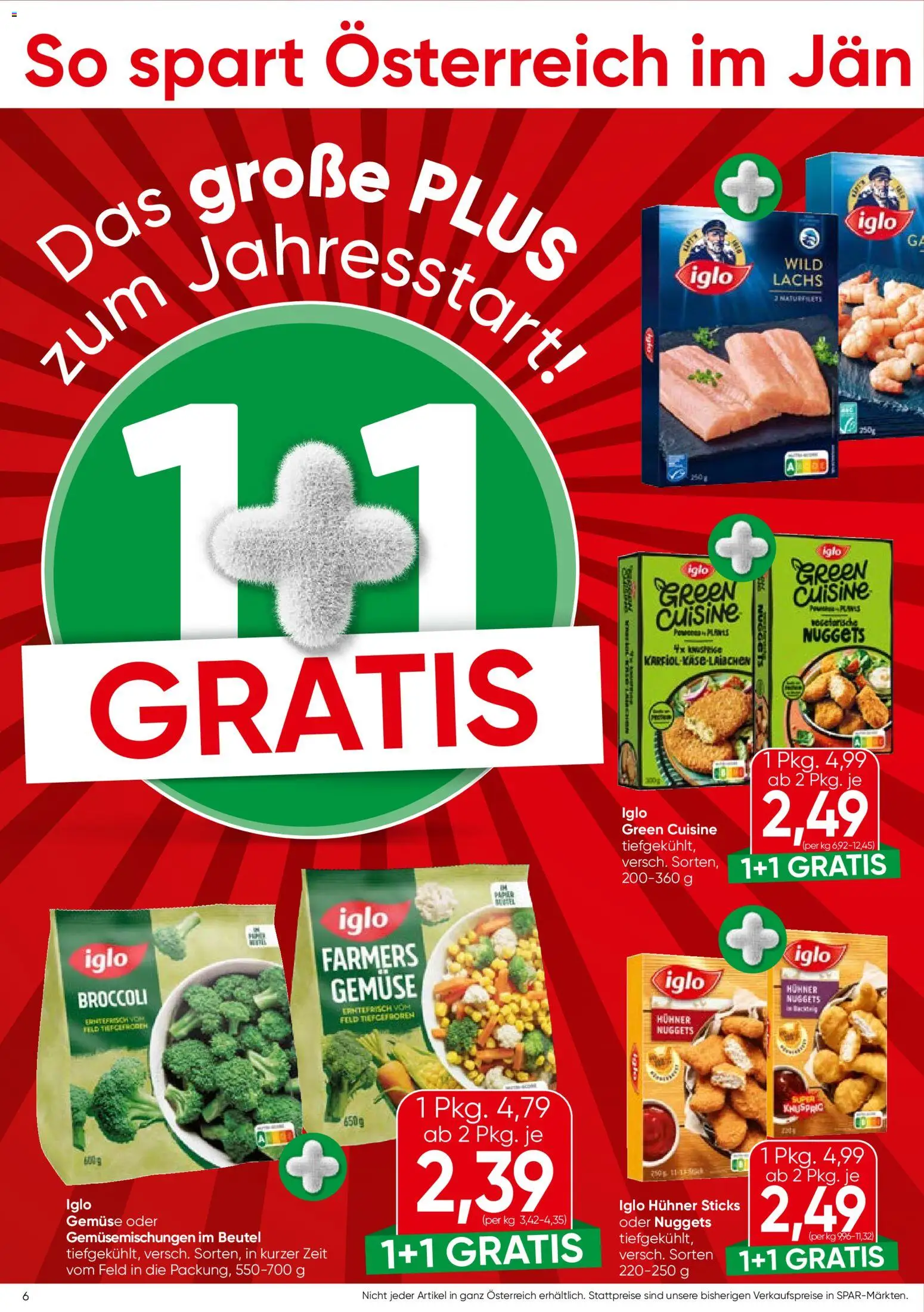 Spar Flugblatt - Vorarlberg gültig ab 02.01.2026 | Seite: 6 | Produkte: Gemüse