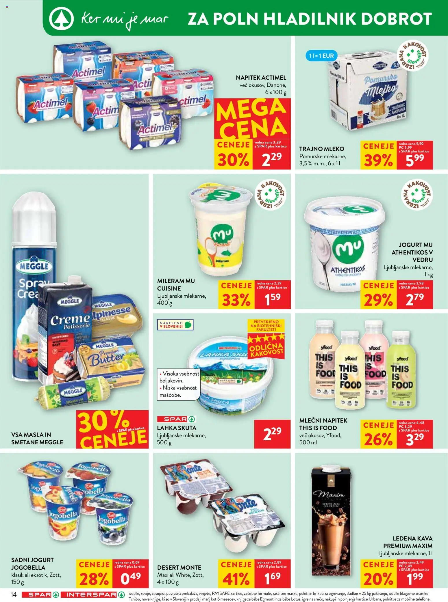 Novi Spar katalog ponudbe – veljaven od 08.04.2026 | Stran: 16 | Izdelki: Mileram, Mleko, Jogurt, Skuta