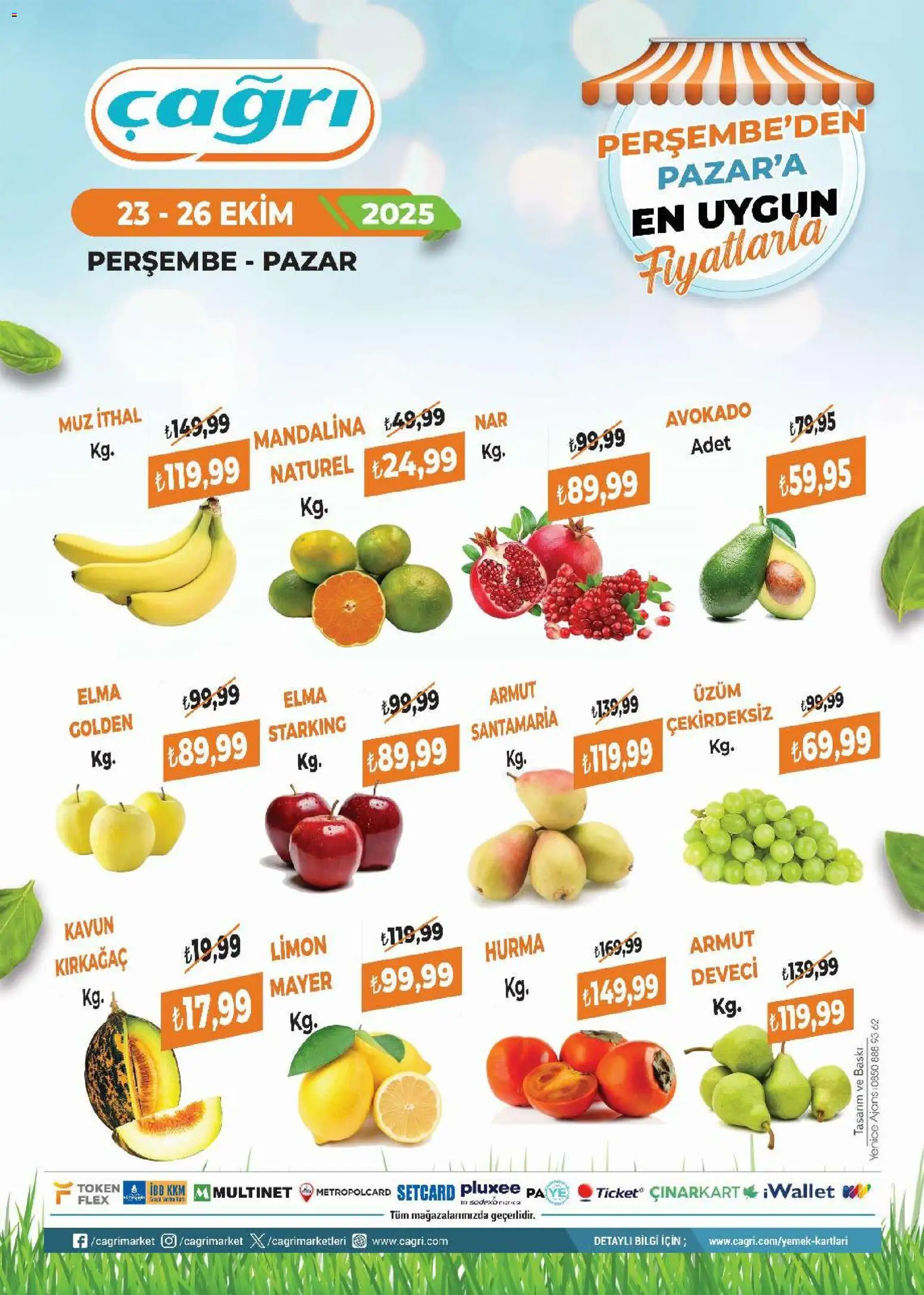 Çağrı Market - Manav Katalog - 23.10.2025 tarihinden itibaren geçerlidir | Sayfa: 2 | Ürünler: Baskı, Limon, Armut, Hurma