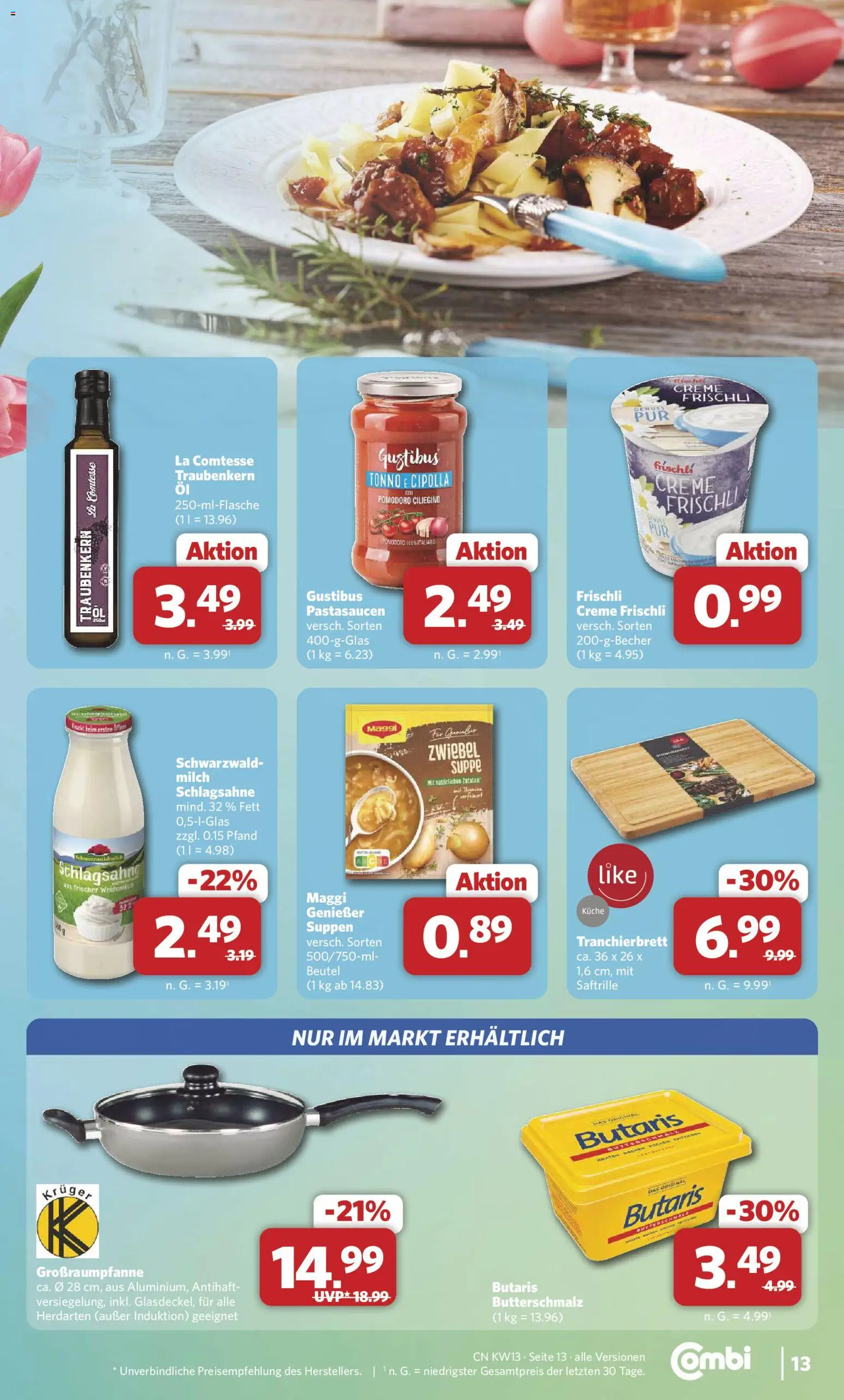 Combi Prospekt 	 – gültig ab 23.03.2026 | Seite: 13 | Produkte: Butterschmalz, Maggi, Schlagsahne, Creme