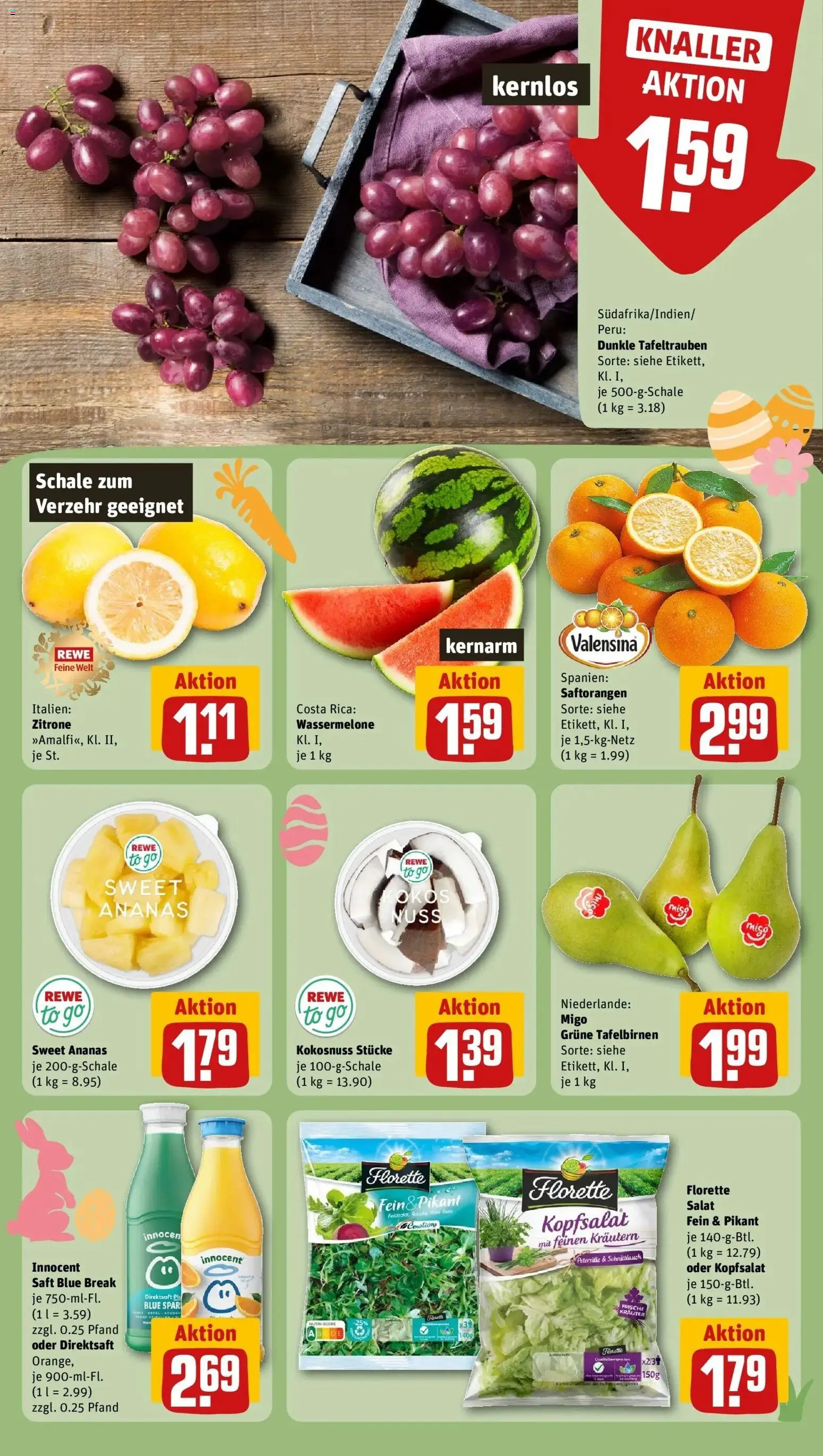 Rewe Prospekt Hanau	 – gültig ab 30.03.2026 | Seite: 10 | Produkte: Valensina, Zitrone, Wassermelone, Saft