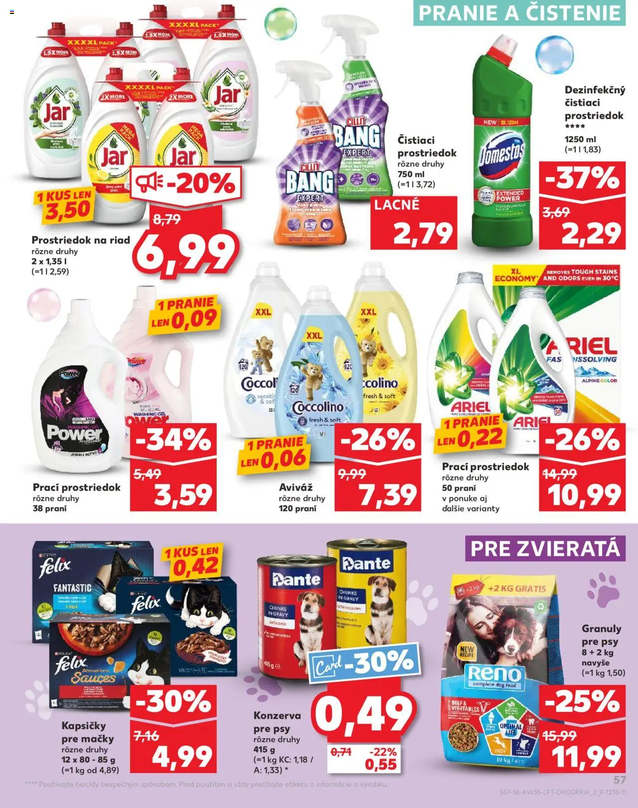 Kaufland Šamorín-Mliečno │ platný od 28.08.2025 | Strana: 57 | Produkty: Mop, Ariel, Coccolino, Jar