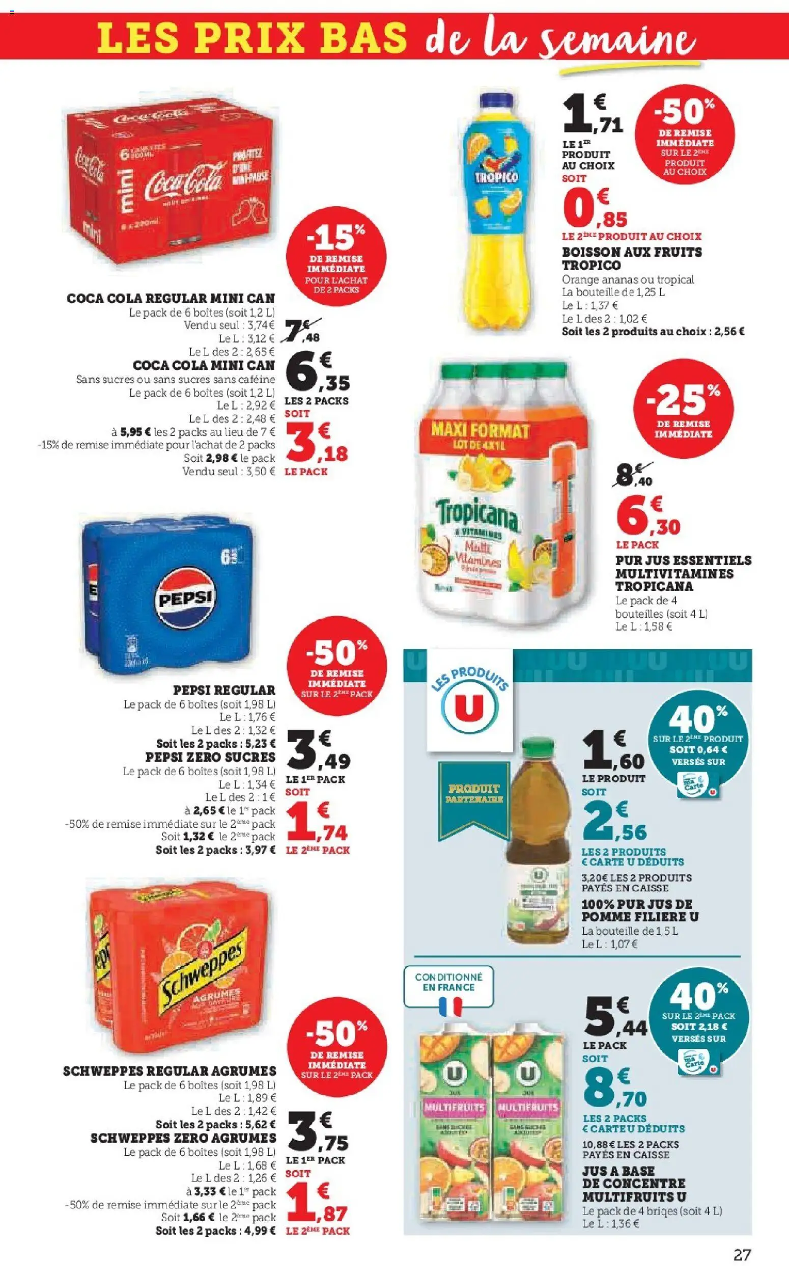 {H1} | Page: 27 | Produits: Pomme, Coca cola, Jus de pomme, Ananas