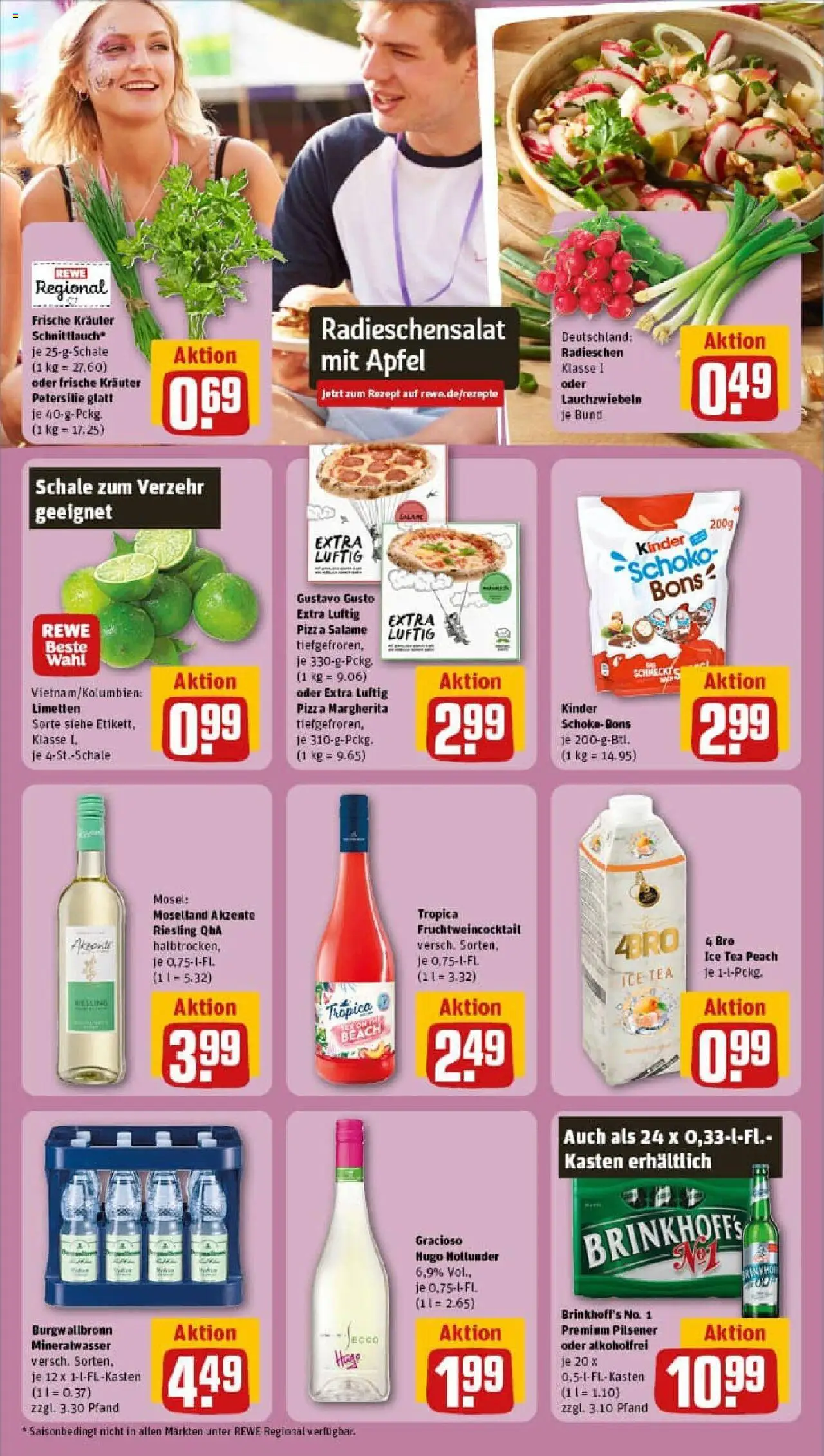 Rewe prospekt Unna	 - gültig ab dem 13.07.2025 | Seite: 15 | Produkte: Gustavo gusto, Limetten, Äpfel, Pizza