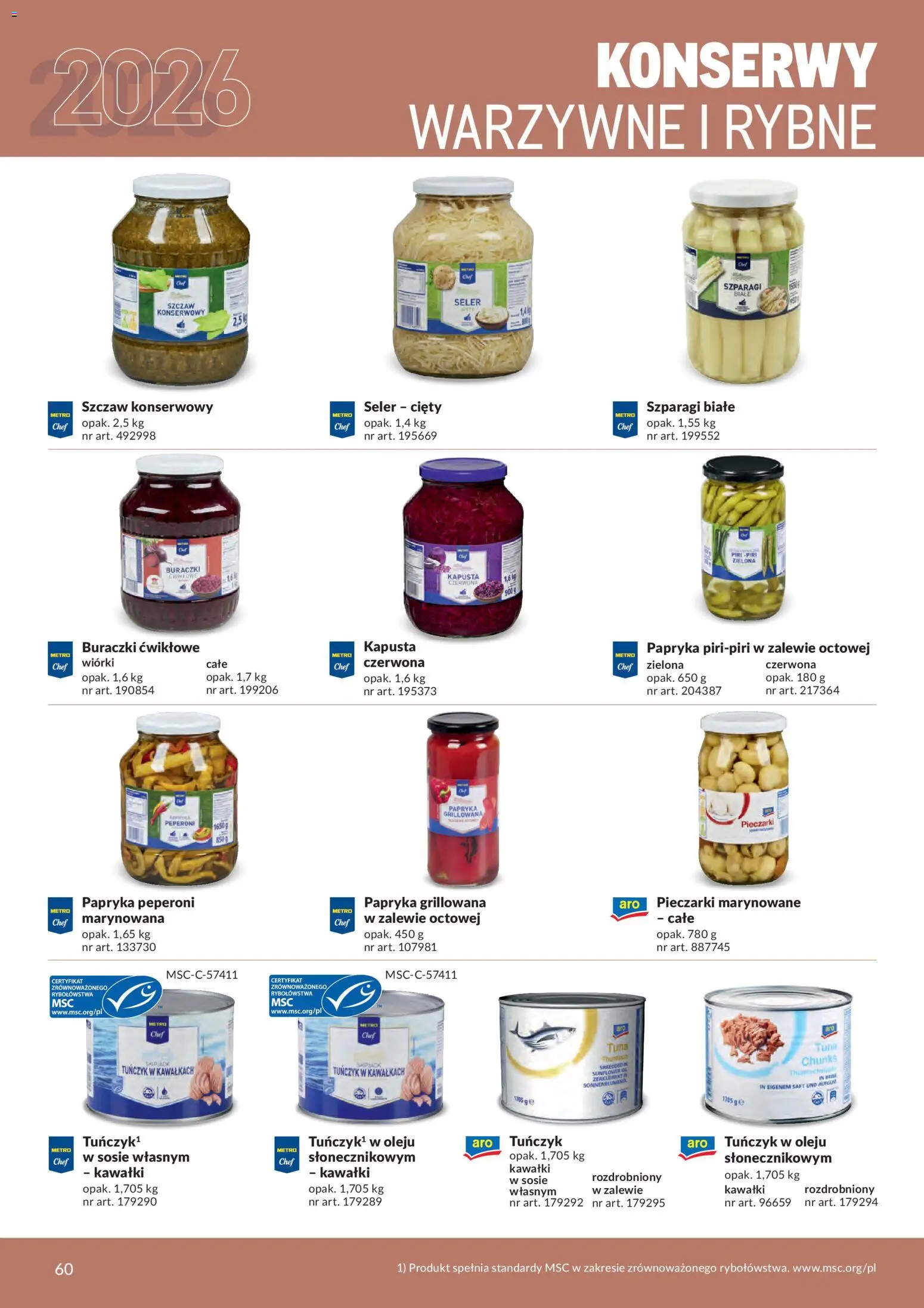 Makro gazetka - Produktów marek własnych dla profesjonalnej Gastronomii od 01.03.2026 | Strona: 60 | Produkty: Kapusta, Pieczarki, Seler konserwowy, Szparagi